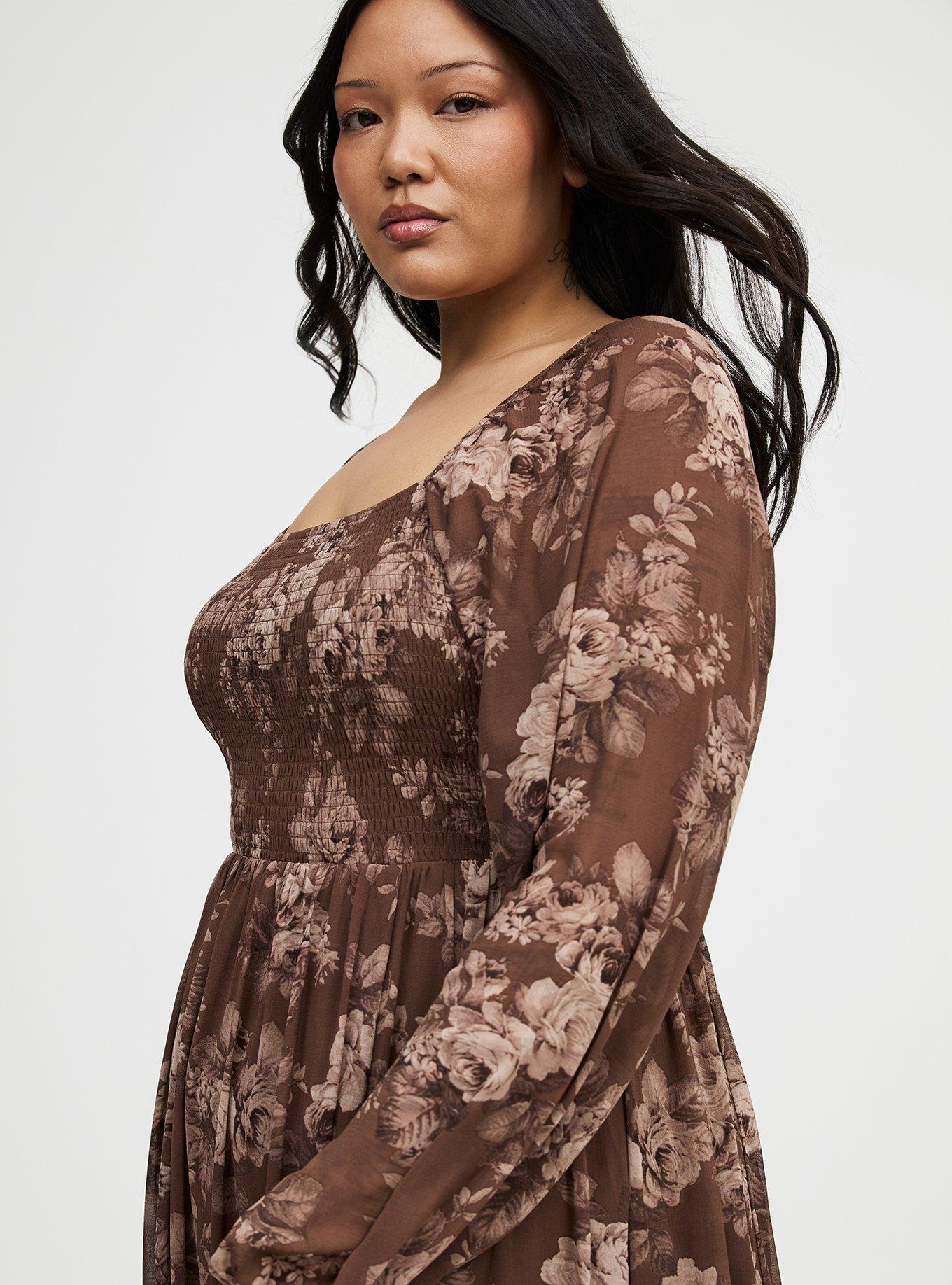 Smocked Bodice Tiered Midi Dress