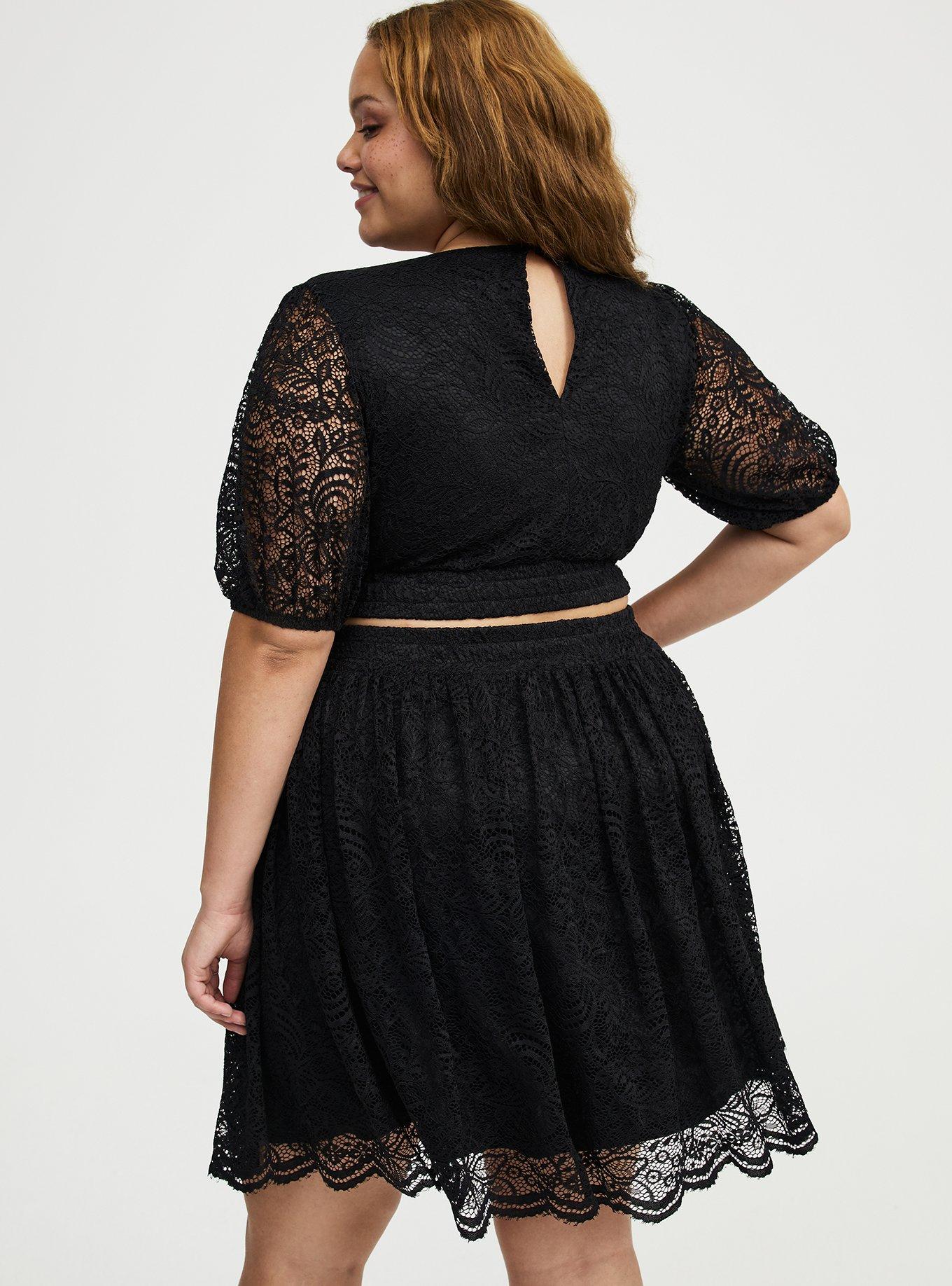 Surplice Mini Skirt Set, DEEP BLACK, alternate