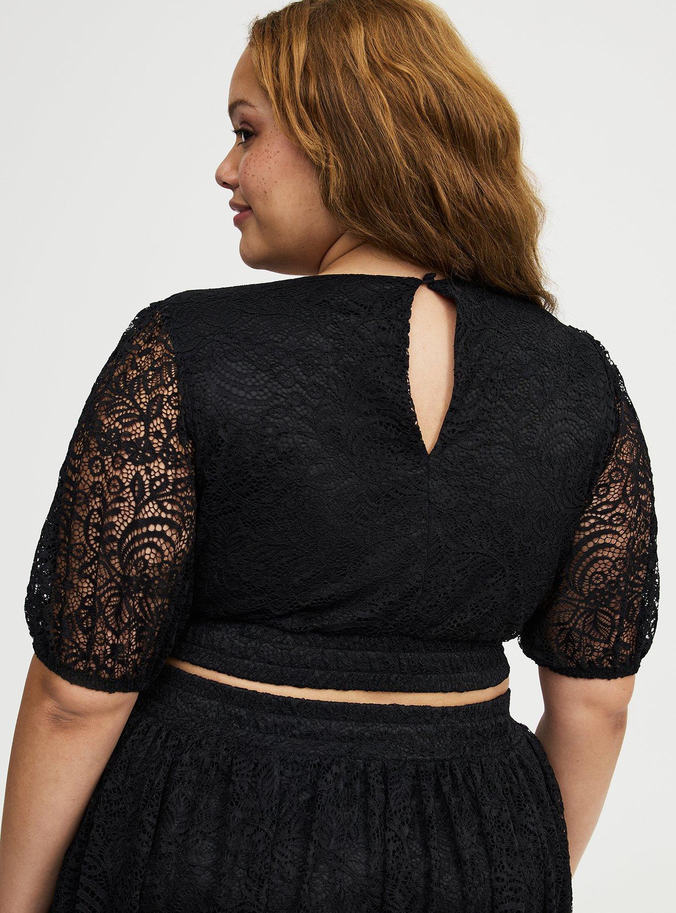 Surplice Mini Skirt Set, DEEP BLACK, alternate