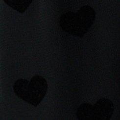 Heart Flocked Mini Skater Skirt, DEEP BLACK, swatch