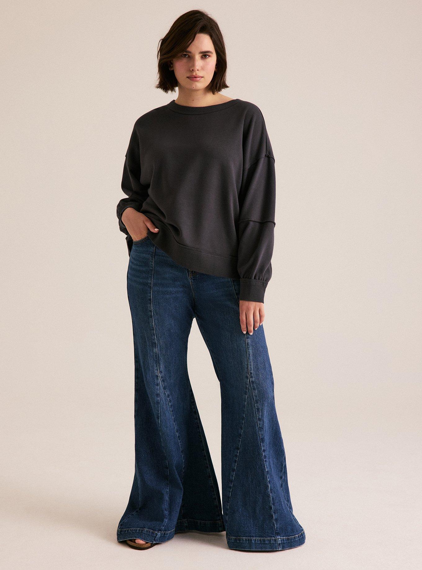 Festi Raw Edge Pullover Sweater, PHANTOM, alternate