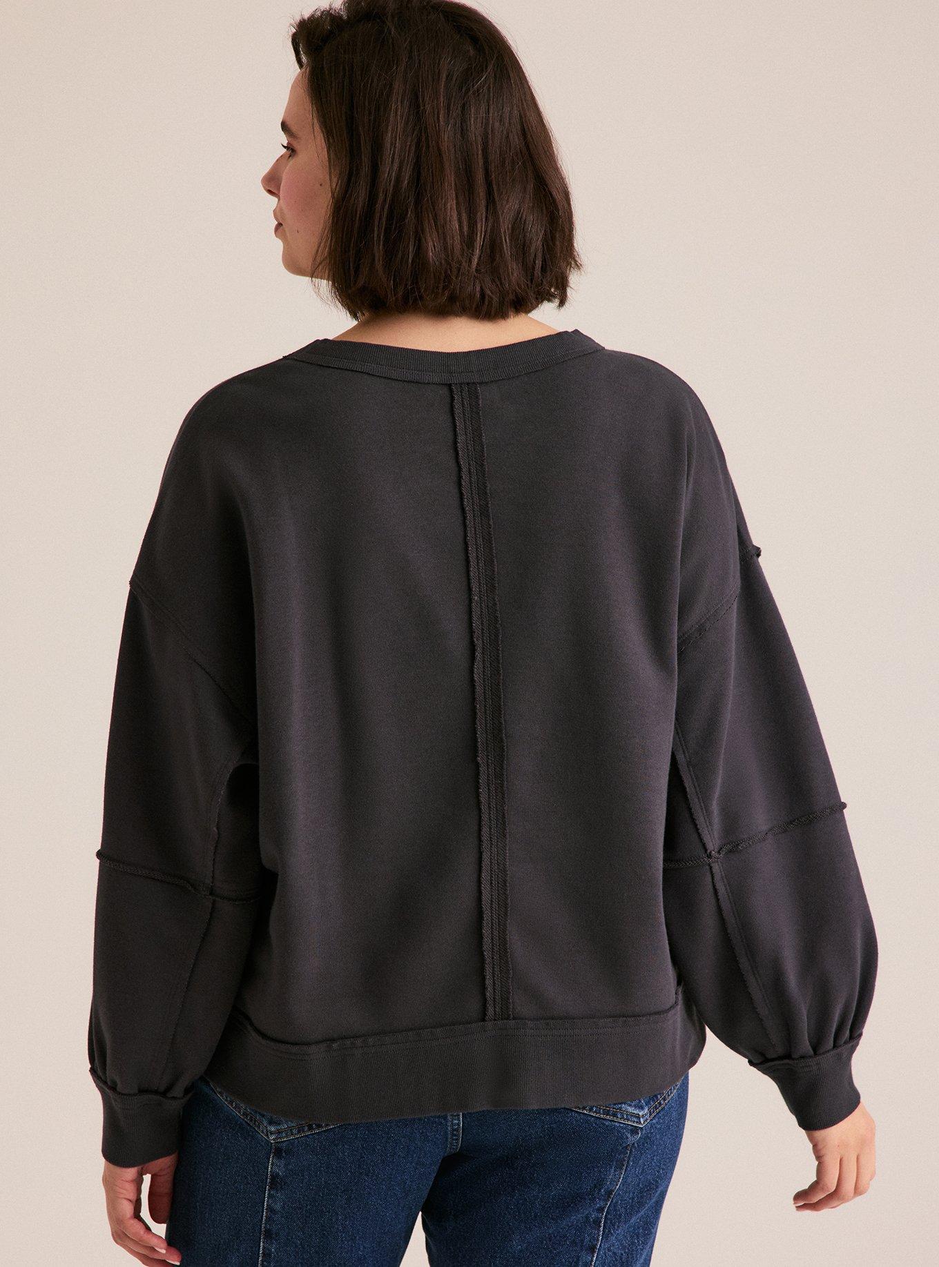 Festi Raw Edge Pullover Sweater, PHANTOM, alternate