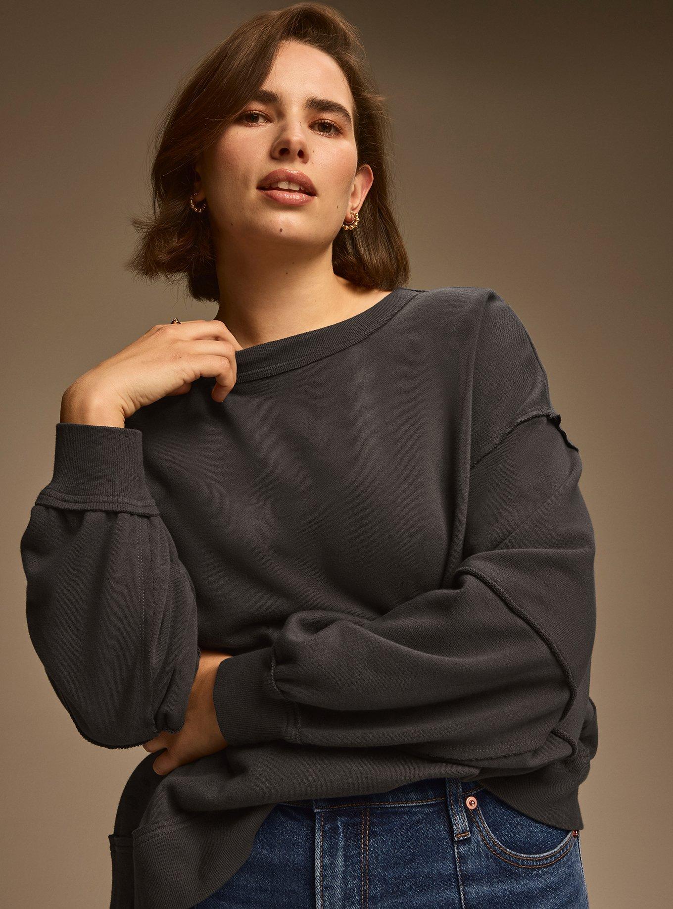 Festi Raw Edge Pullover Sweater, PHANTOM, alternate