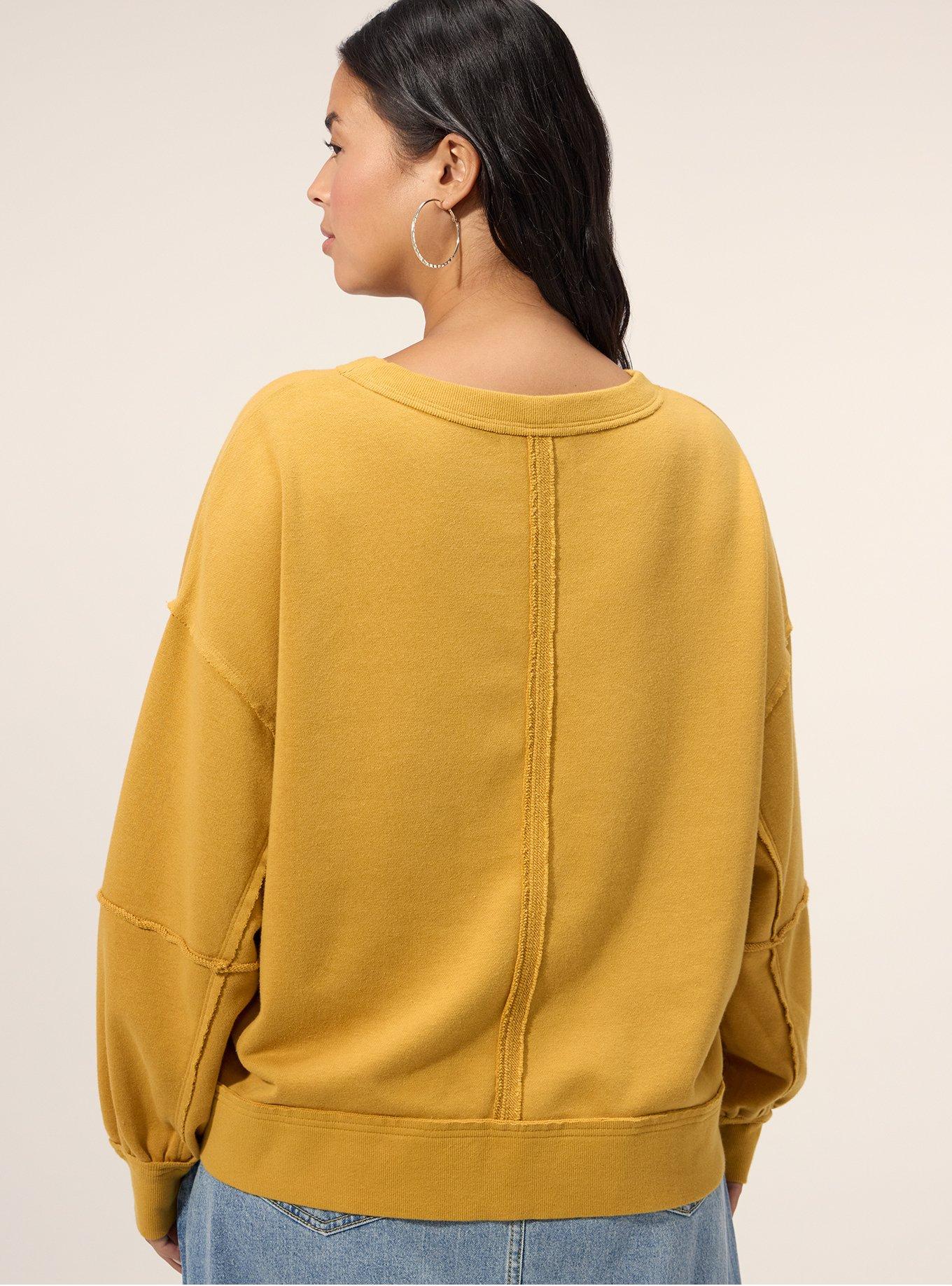 Festi Raw Edge Pullover Sweater, HONEY MUSTARD, alternate