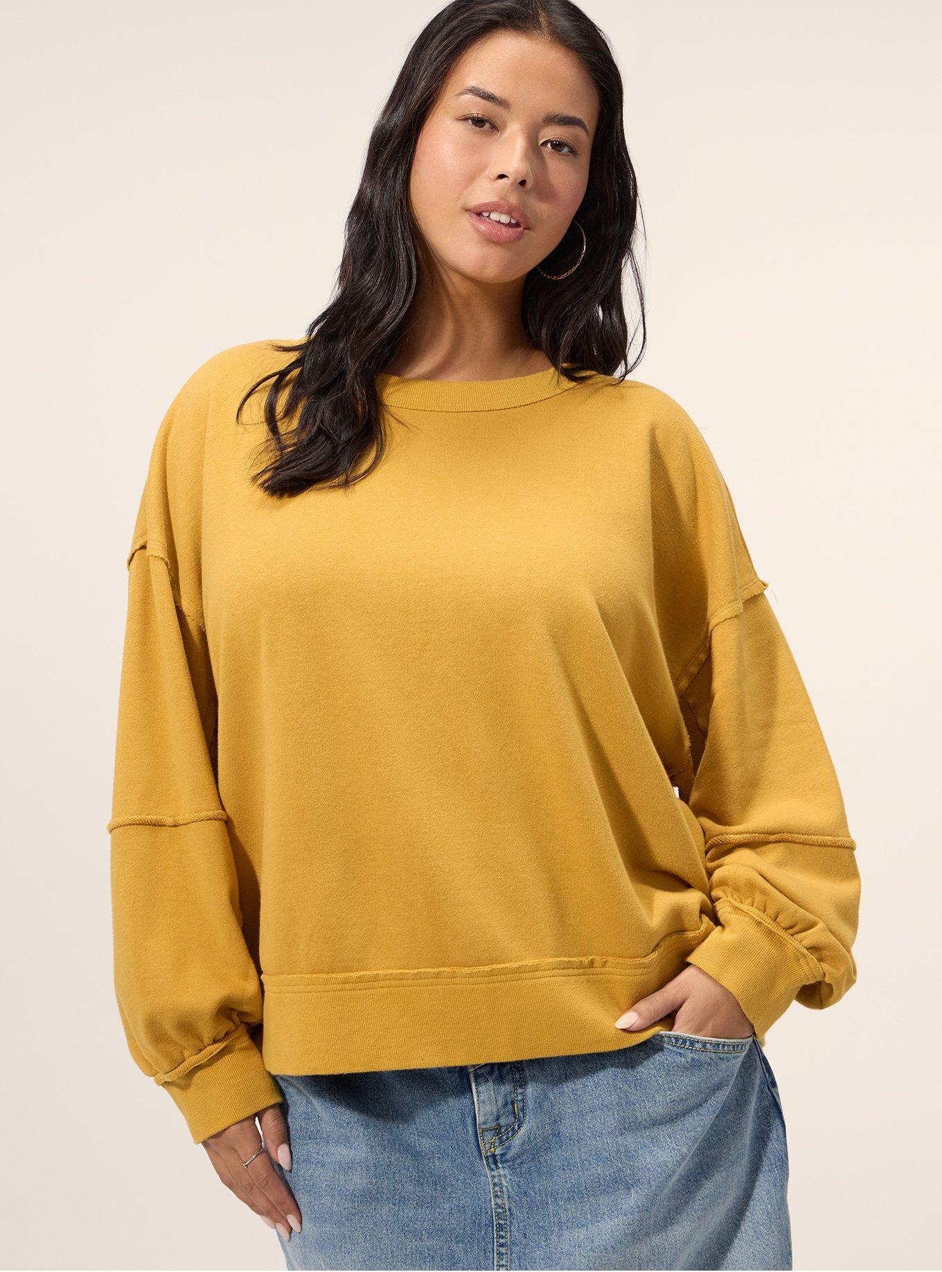 Festi Raw Edge Pullover Sweater, HONEY MUSTARD, hi-res