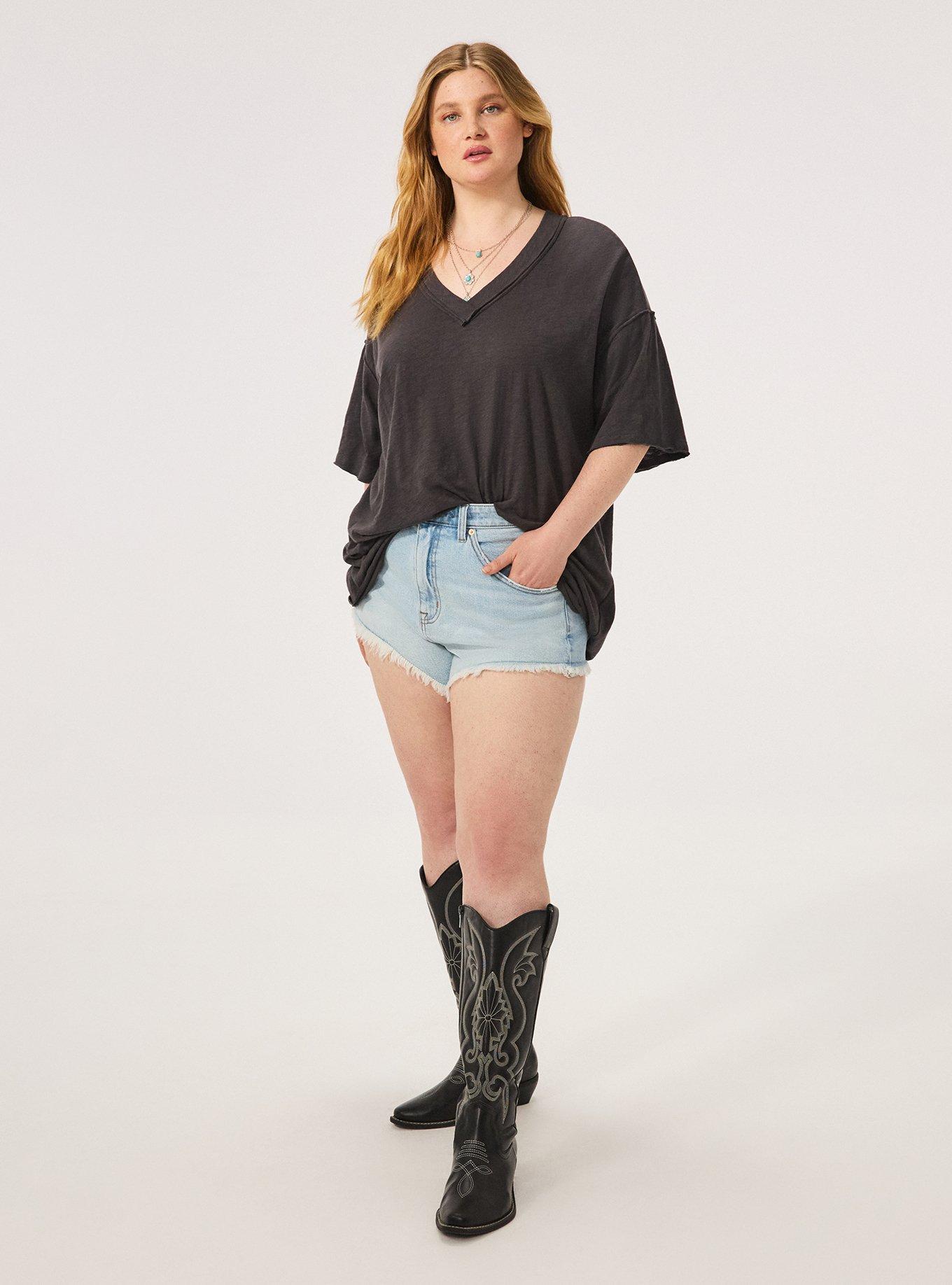 Festi Oversized Drop Shoulder V-Neck Tee, PHANTOM, alternate