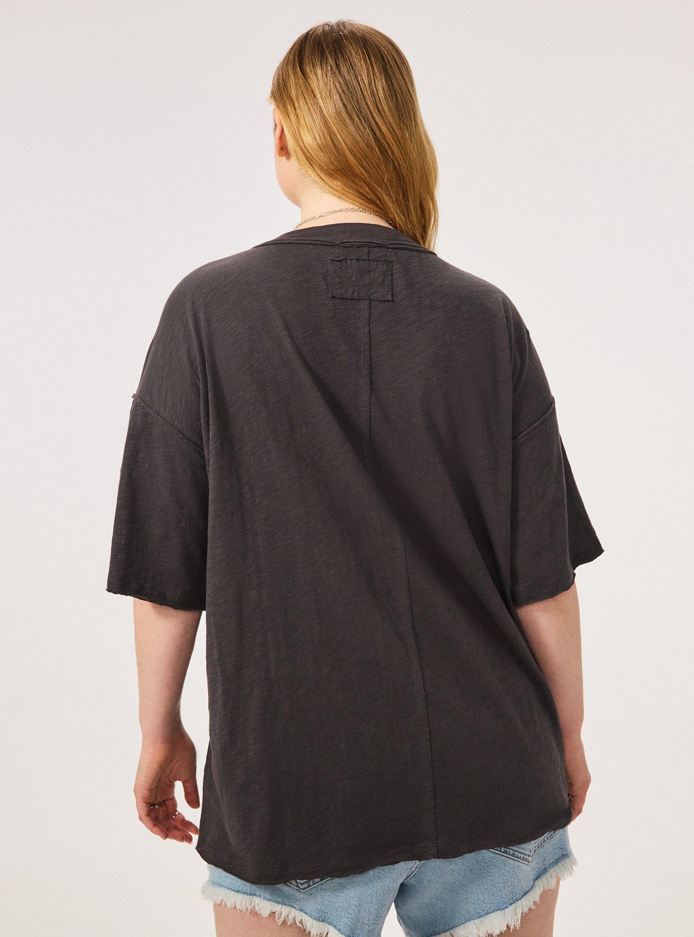 Festi Oversized Drop Shoulder V-Neck Tee, PHANTOM, alternate