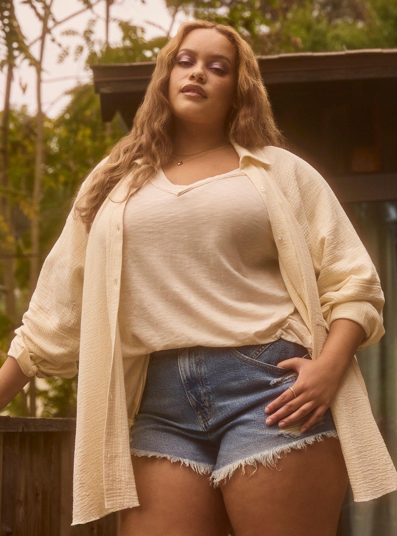 Festi Drop Shoulder V-Neck Tee