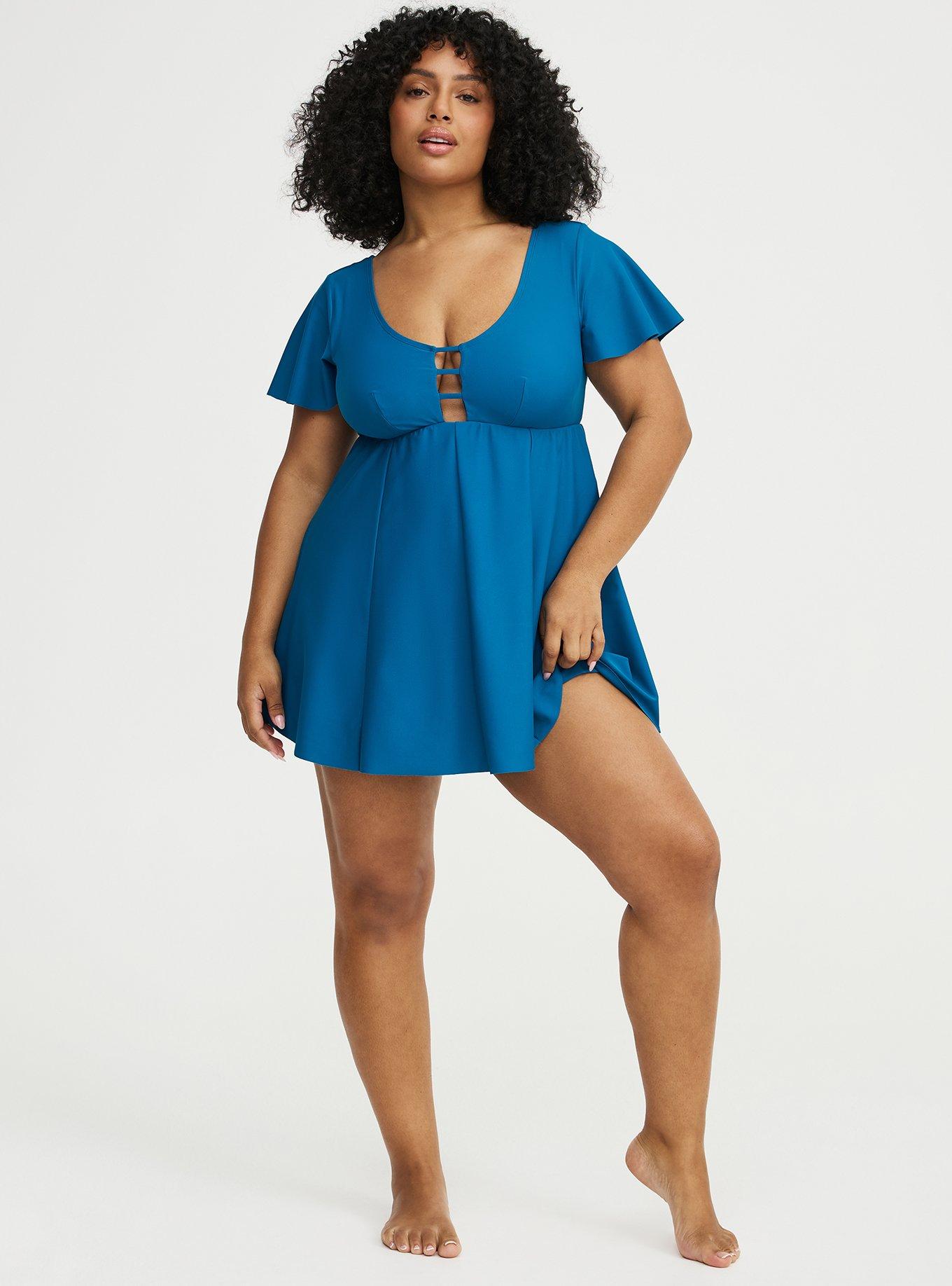 XO Flutter Sleeve Fit & Flare Swim Dress, COSMO SWIM, alternate