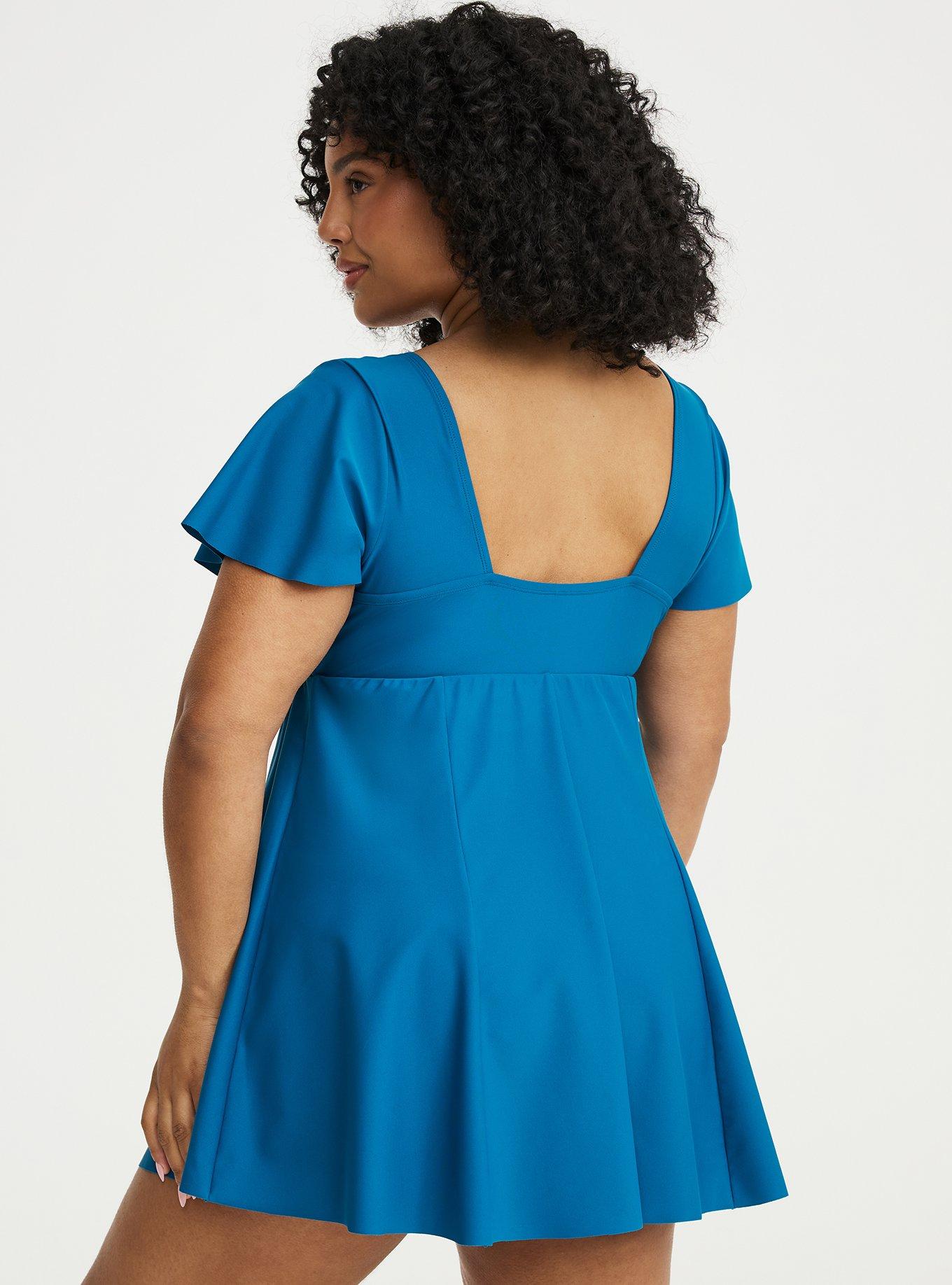 XO Flutter Sleeve Fit & Flare Swim Dress, COSMO SWIM, alternate