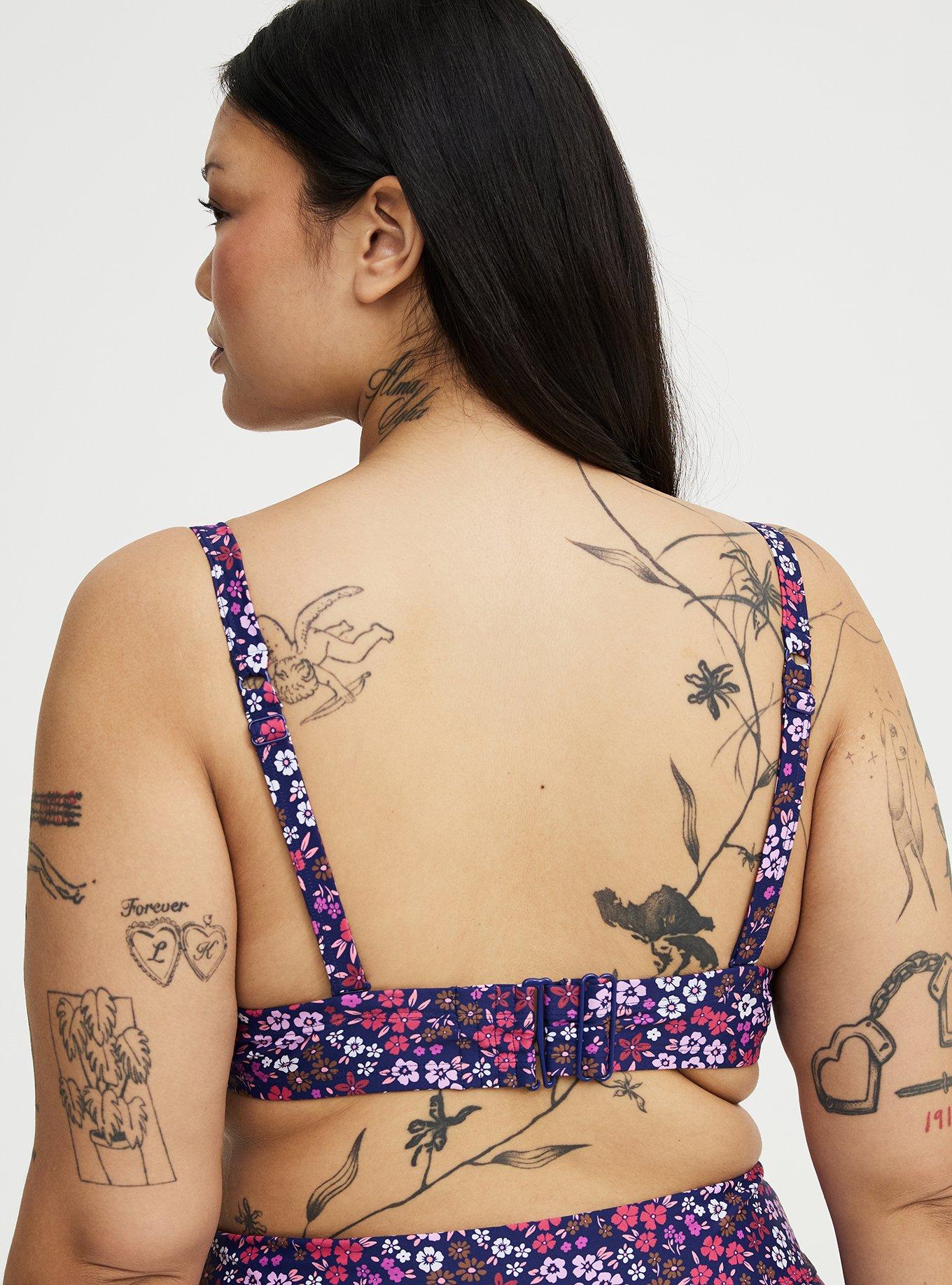 Underwire Bow Bikini Top, ALEX DITSY BLUE, alternate