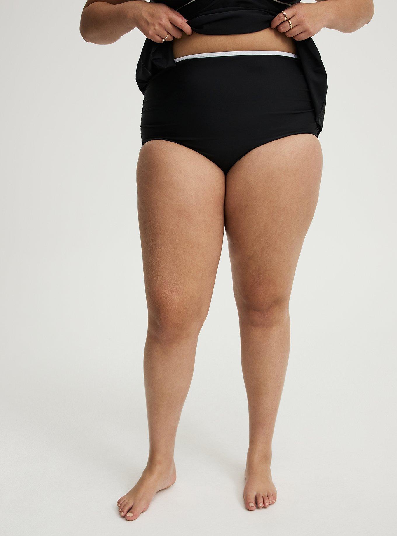 High Waist Swim Bottom, DEEP BLACK, alternate