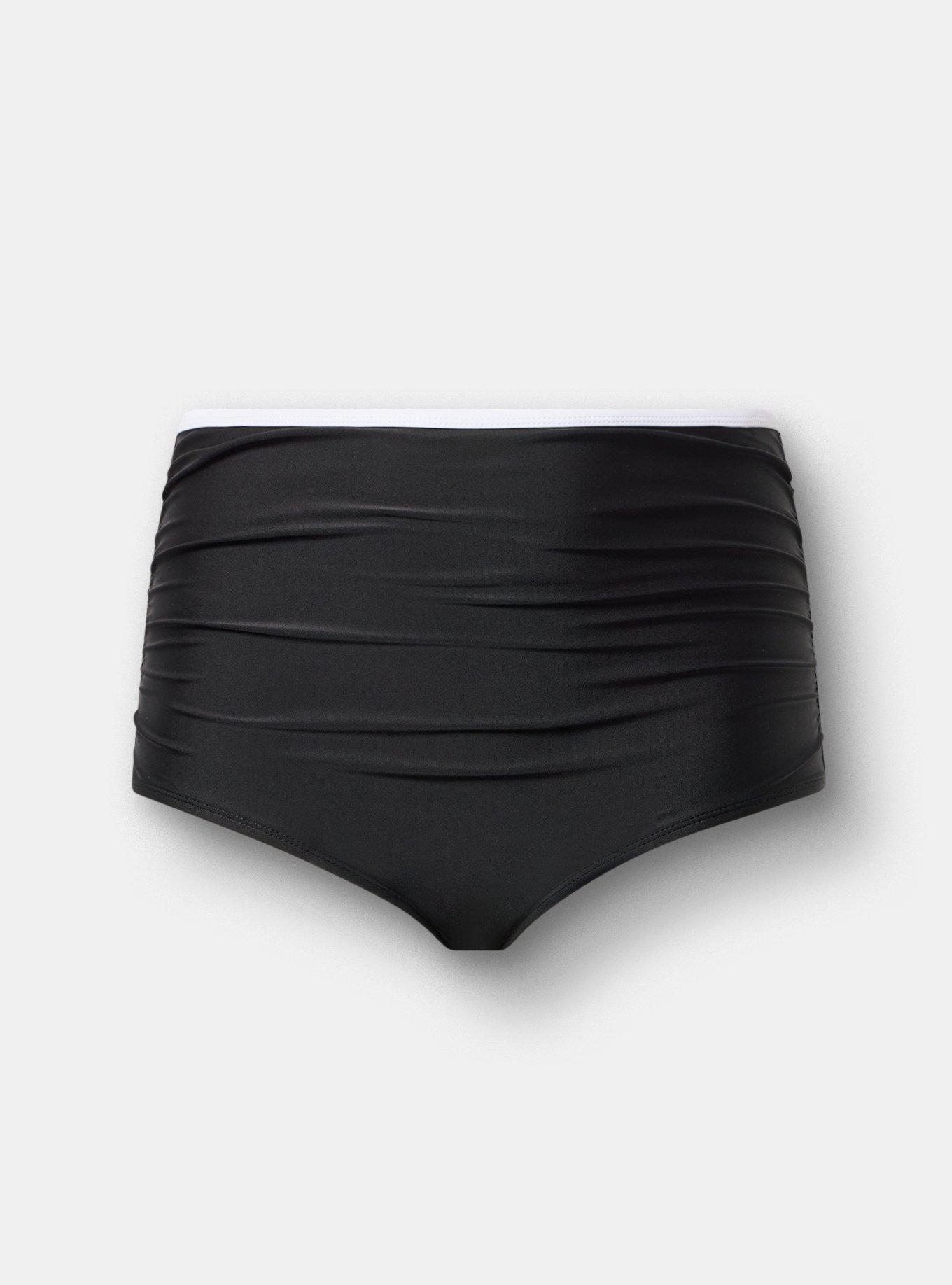 High Waist Swim Bottom, DEEP BLACK, hi-res