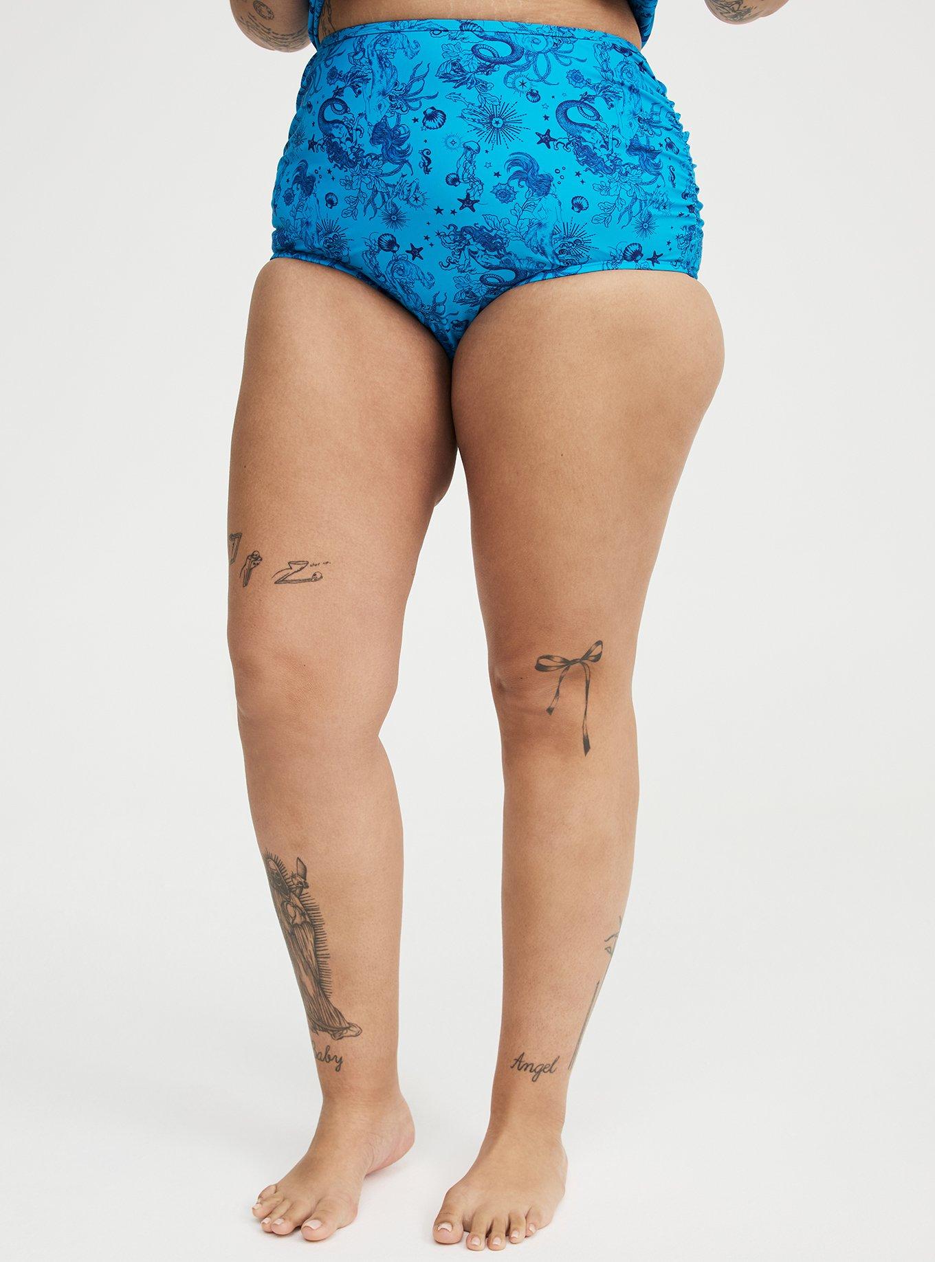 High Waist Swim Bottom, OCEAN MERMAID FANTASY TEAL, alternate