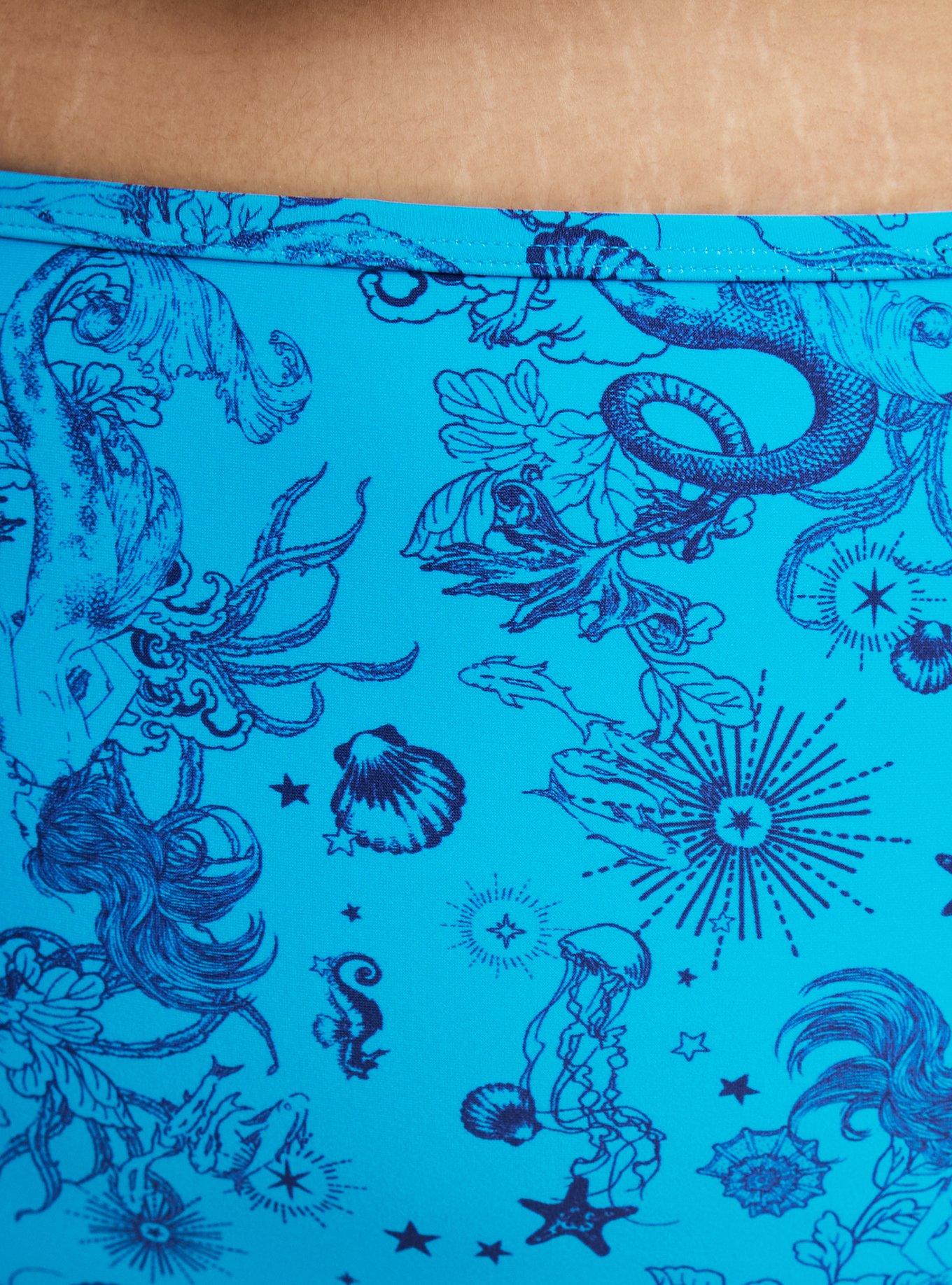 High Waist Swim Bottom, OCEAN MERMAID FANTASY TEAL, alternate