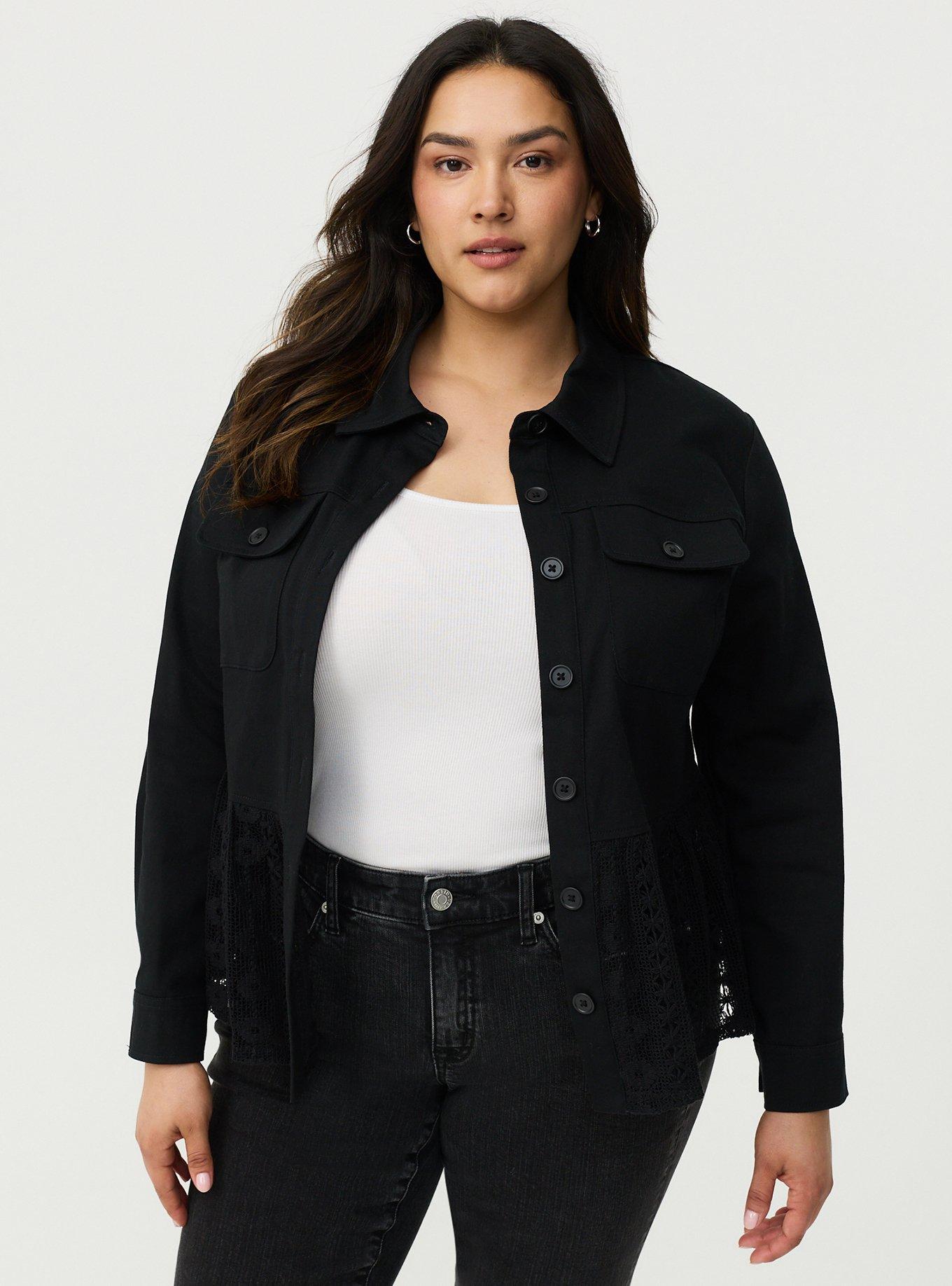 Lace Peplum Jacket, DEEP BLACK, alternate