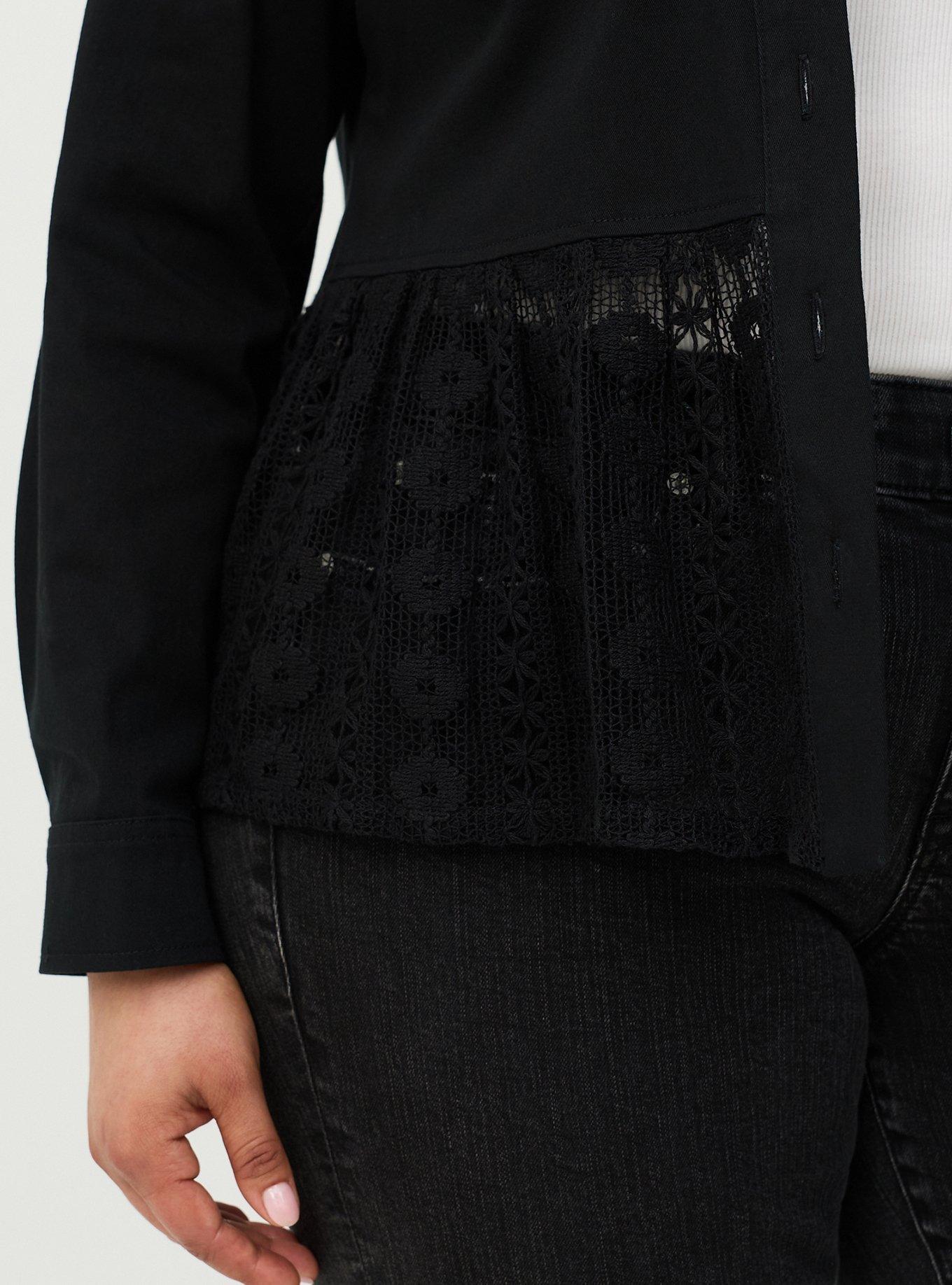 Lace Peplum Jacket, DEEP BLACK, alternate