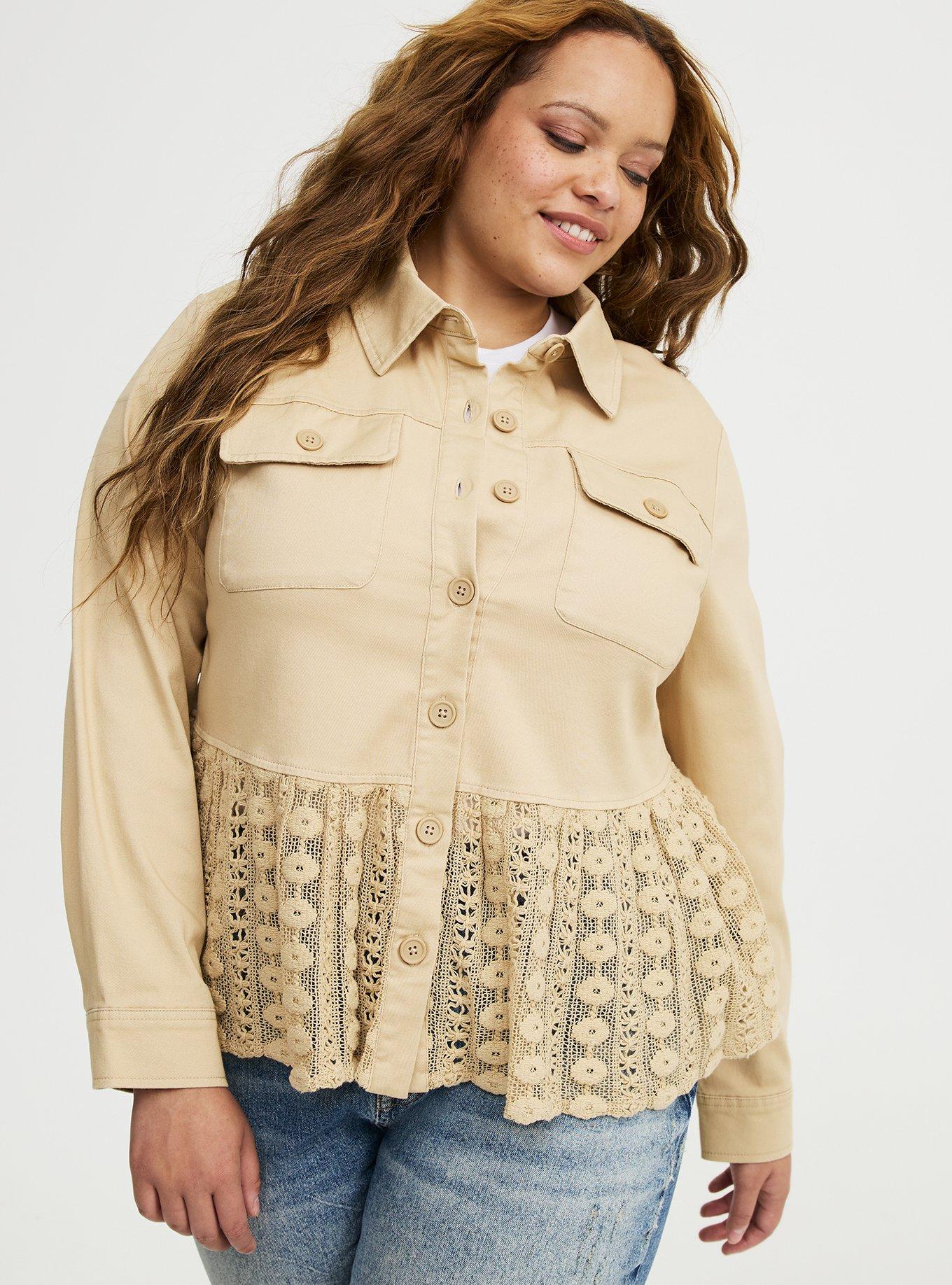 Lace Peplum Jacket, WARM SAND, alternate