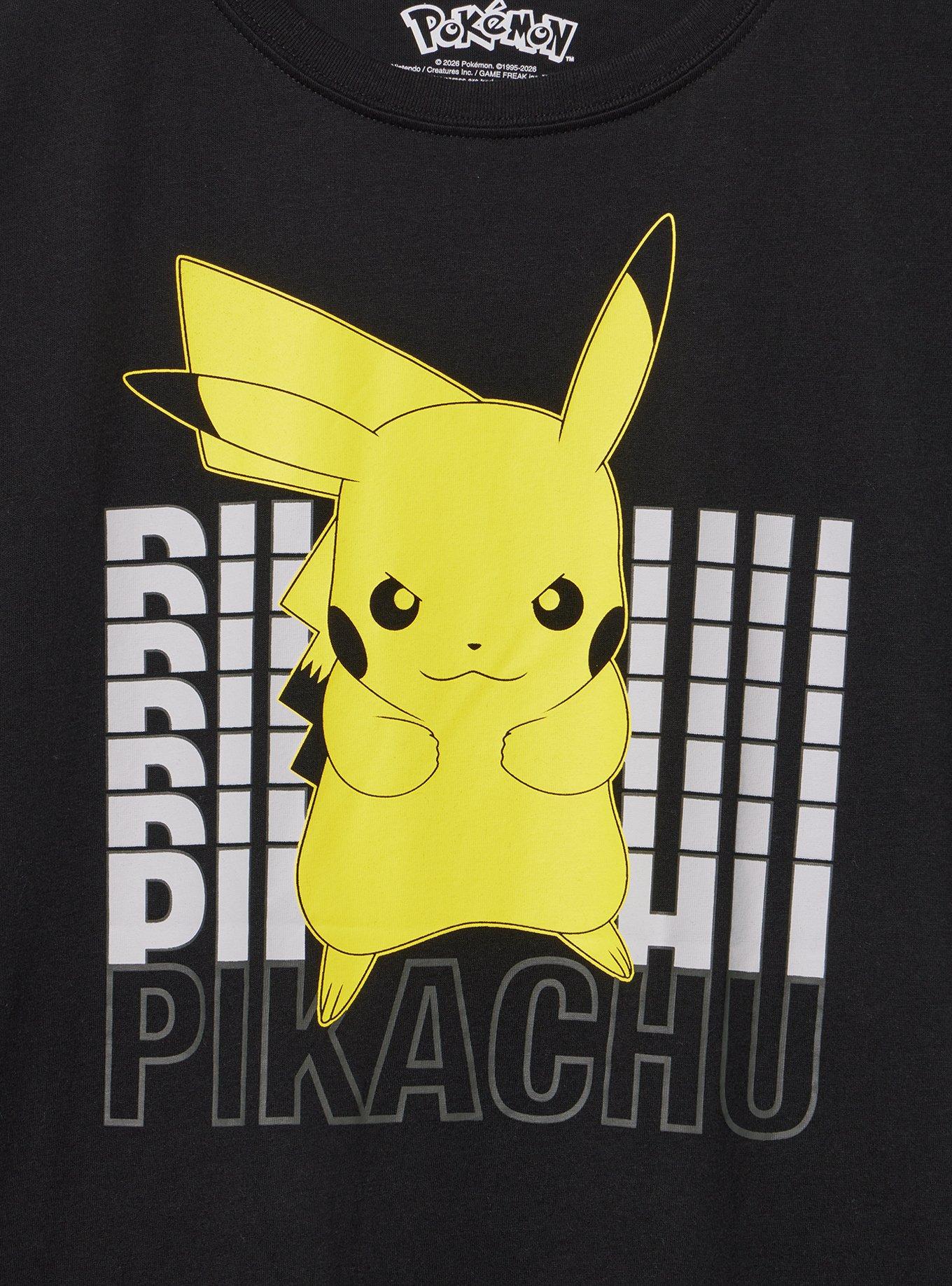 Pokemon Classic Cotton Crew Tee, PIKACHU DEEP BLACK, alternate