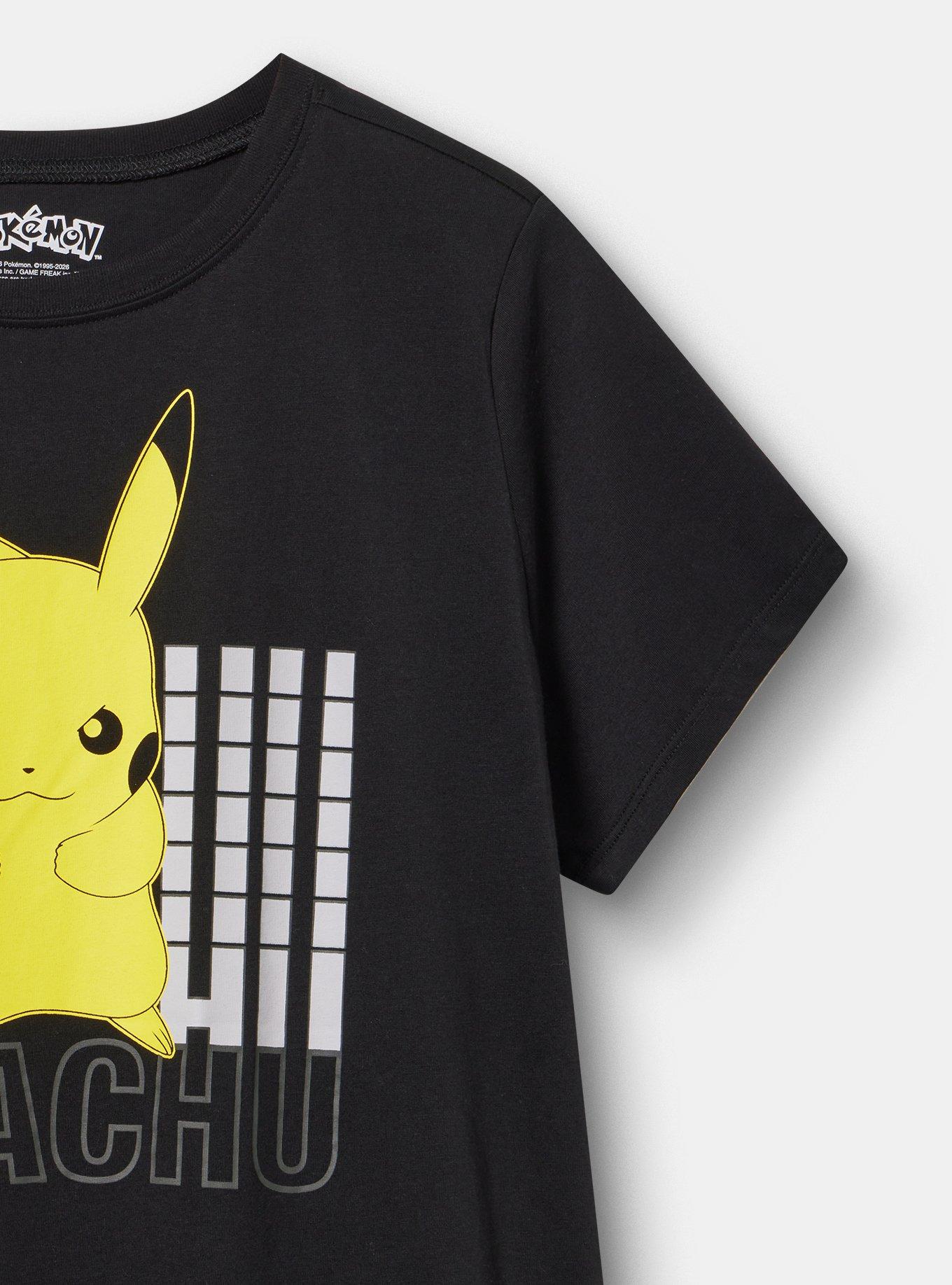 Pokemon Classic Cotton Crew Tee, PIKACHU DEEP BLACK, alternate
