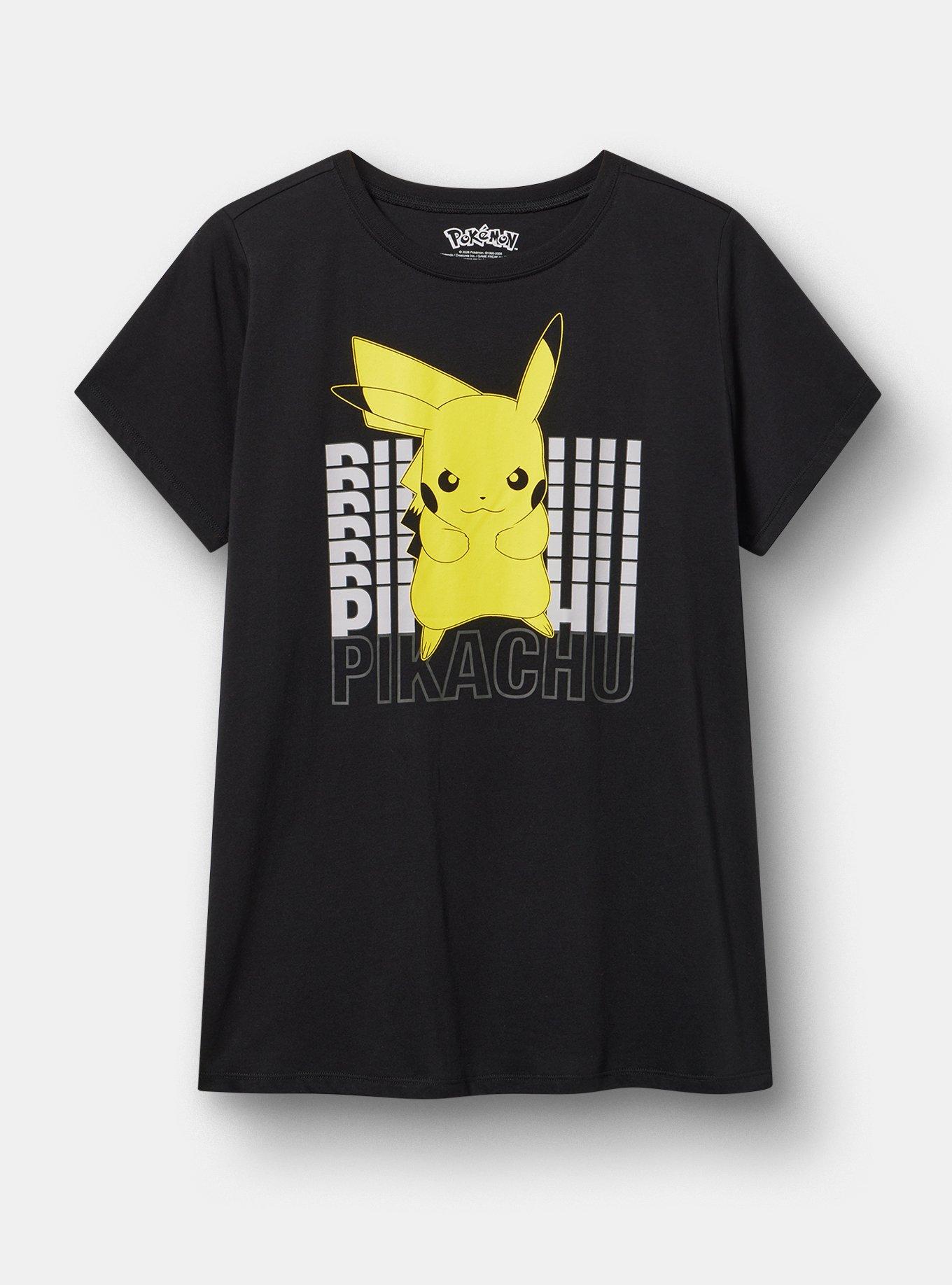 Pokemon Classic Cotton Crew Tee, PIKACHU DEEP BLACK, hi-res