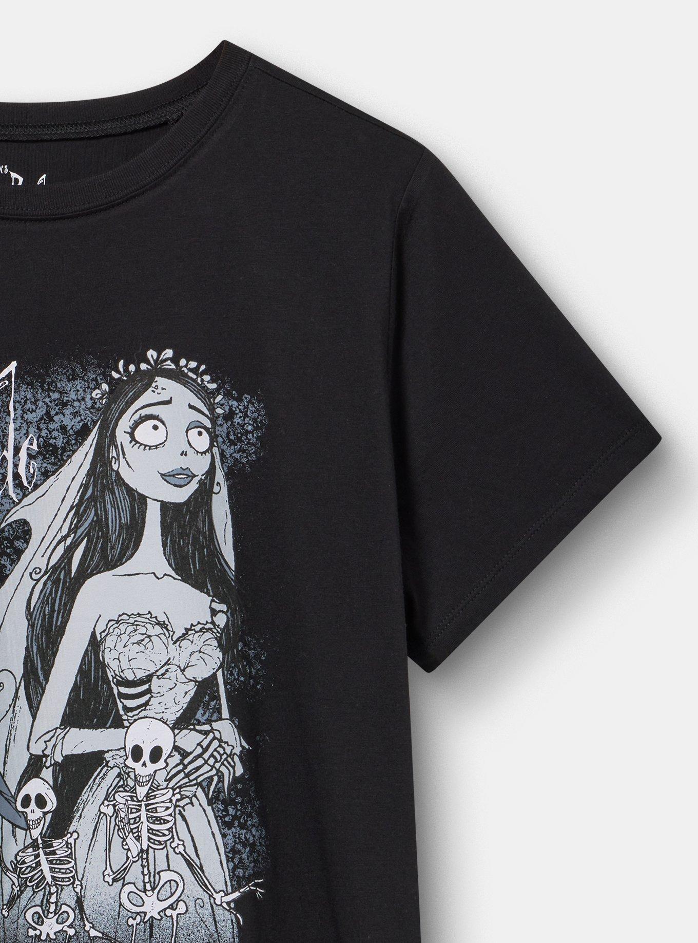 Corpse Bride Classic Cotton Crew Tee, CORPSE BRIDE SKELETONS DEEP BLACK, alternate