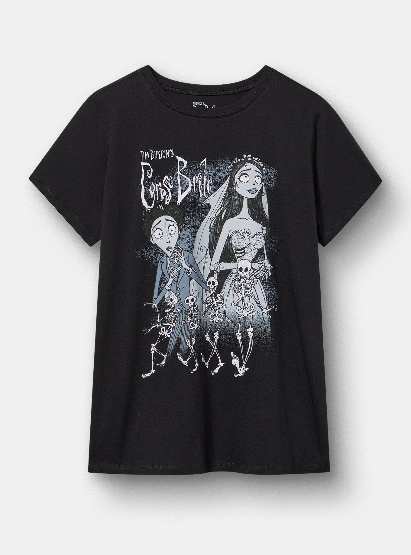 Corpse Bride Classic Cotton Crew Tee, CORPSE BRIDE SKELETONS DEEP BLACK, hi-res