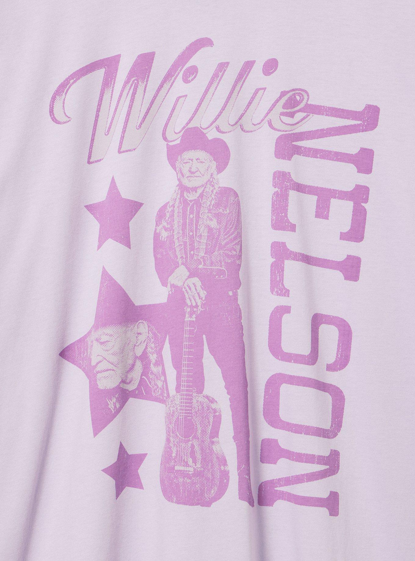 Willie Nelson Oversized Cotton Jersey Tunic Tee, WILLIE STARS THISTLE, alternate
