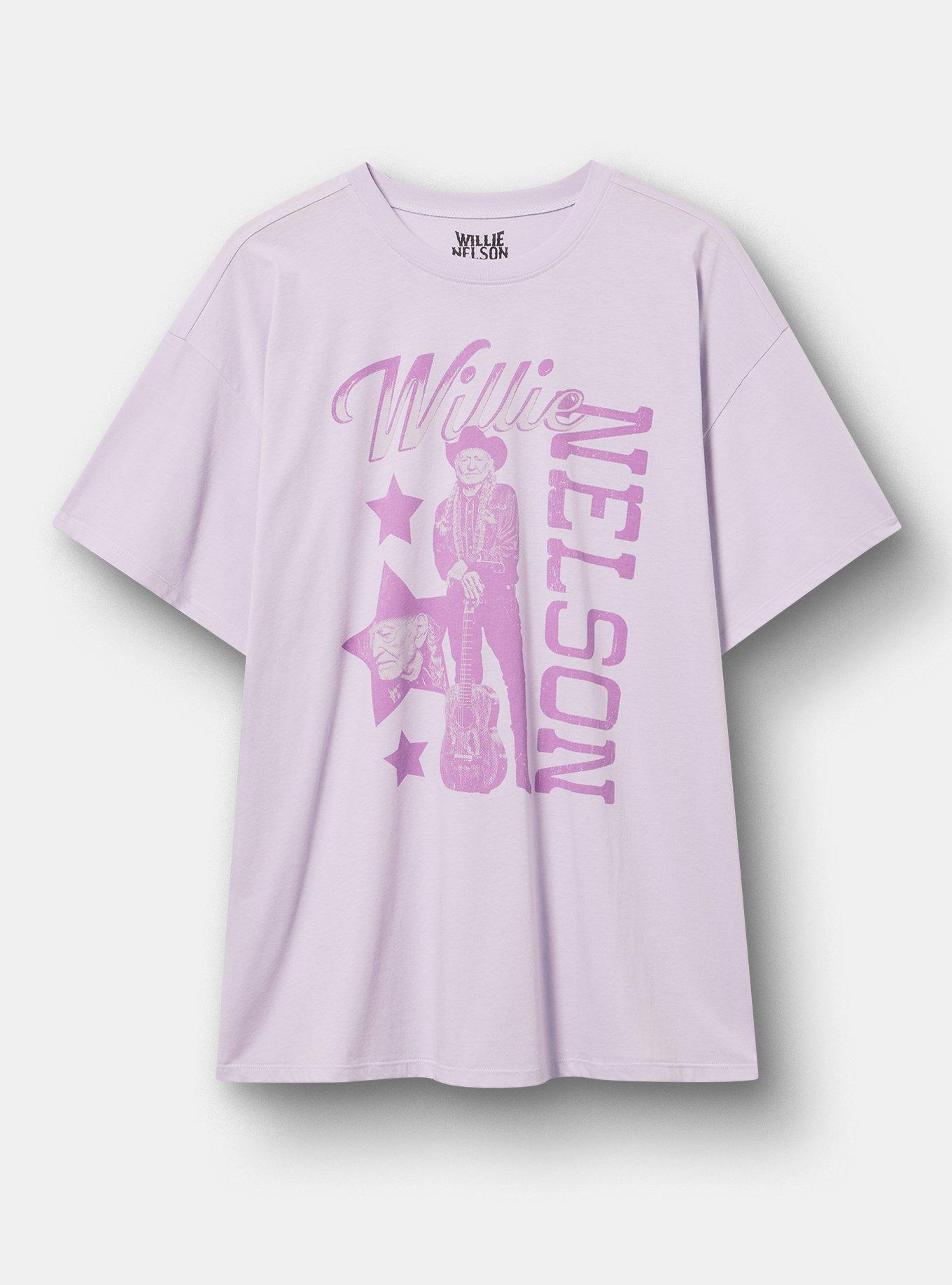 Willie Nelson Oversized Cotton Jersey Tunic Tee, WILLIE STARS THISTLE, hi-res