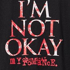 My Chemical Romance Classic Cotton Jersey Crew Tee, IM NOT OKAY DEEP BLACK, swatch