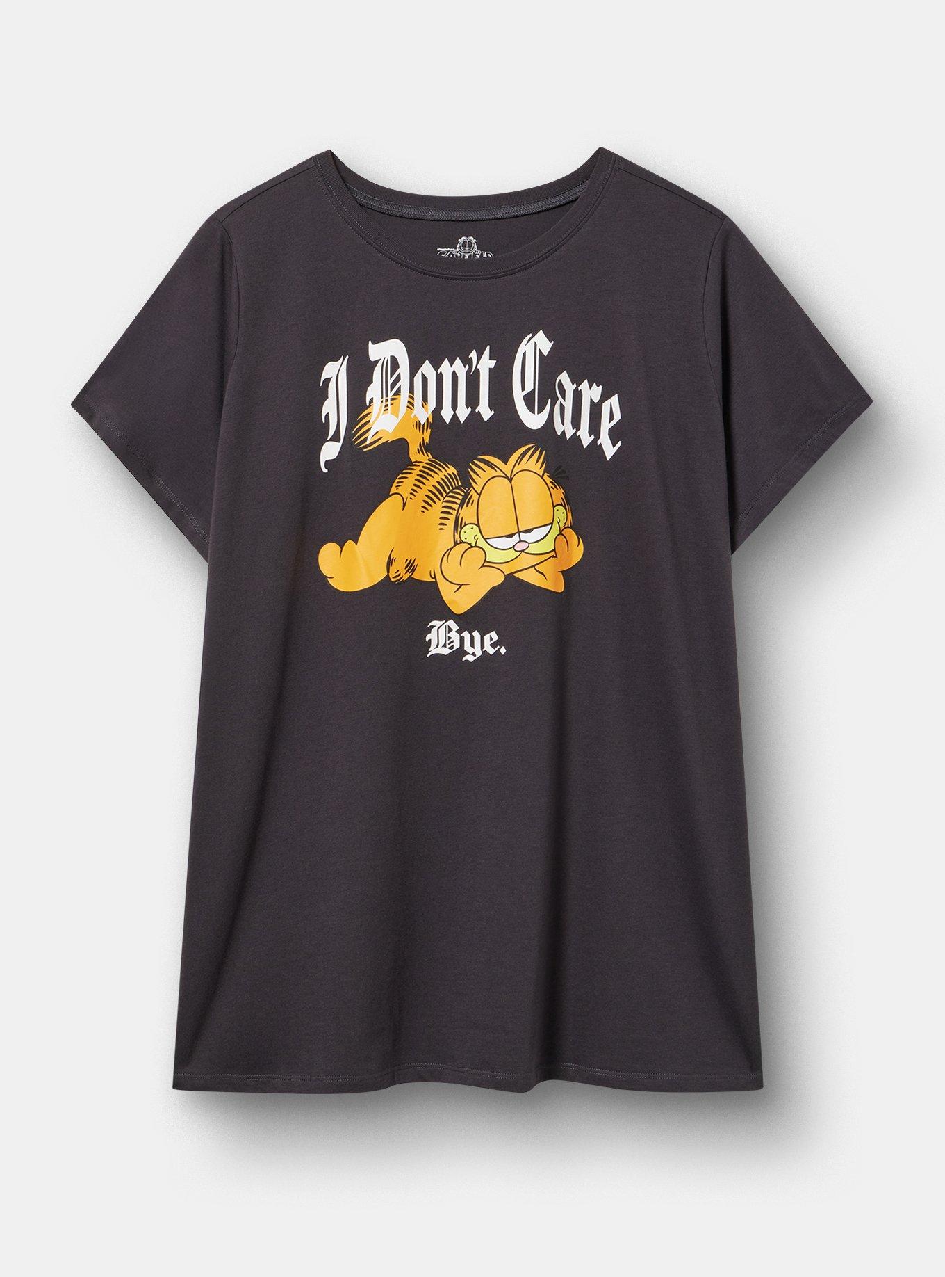 Plus Size Garfield Classic Cotton Jersey Tee, I DONT CARE OBSIDIAN, hi-res