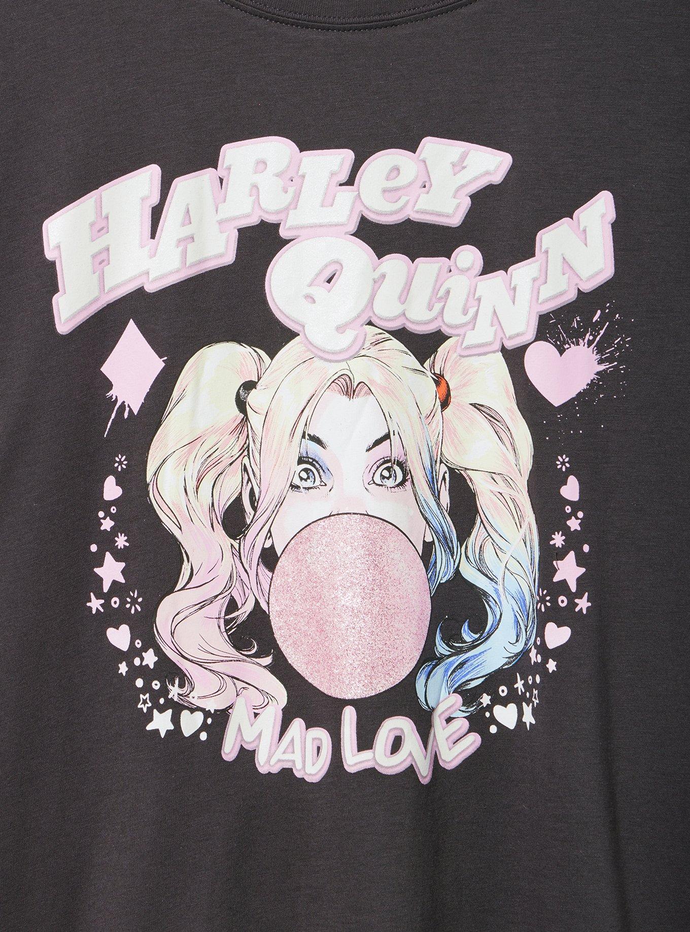 Harley Quinn Classic Cotton Crew Tee, HARLEY QUINN MAD LOVE OBSIDIAN, alternate