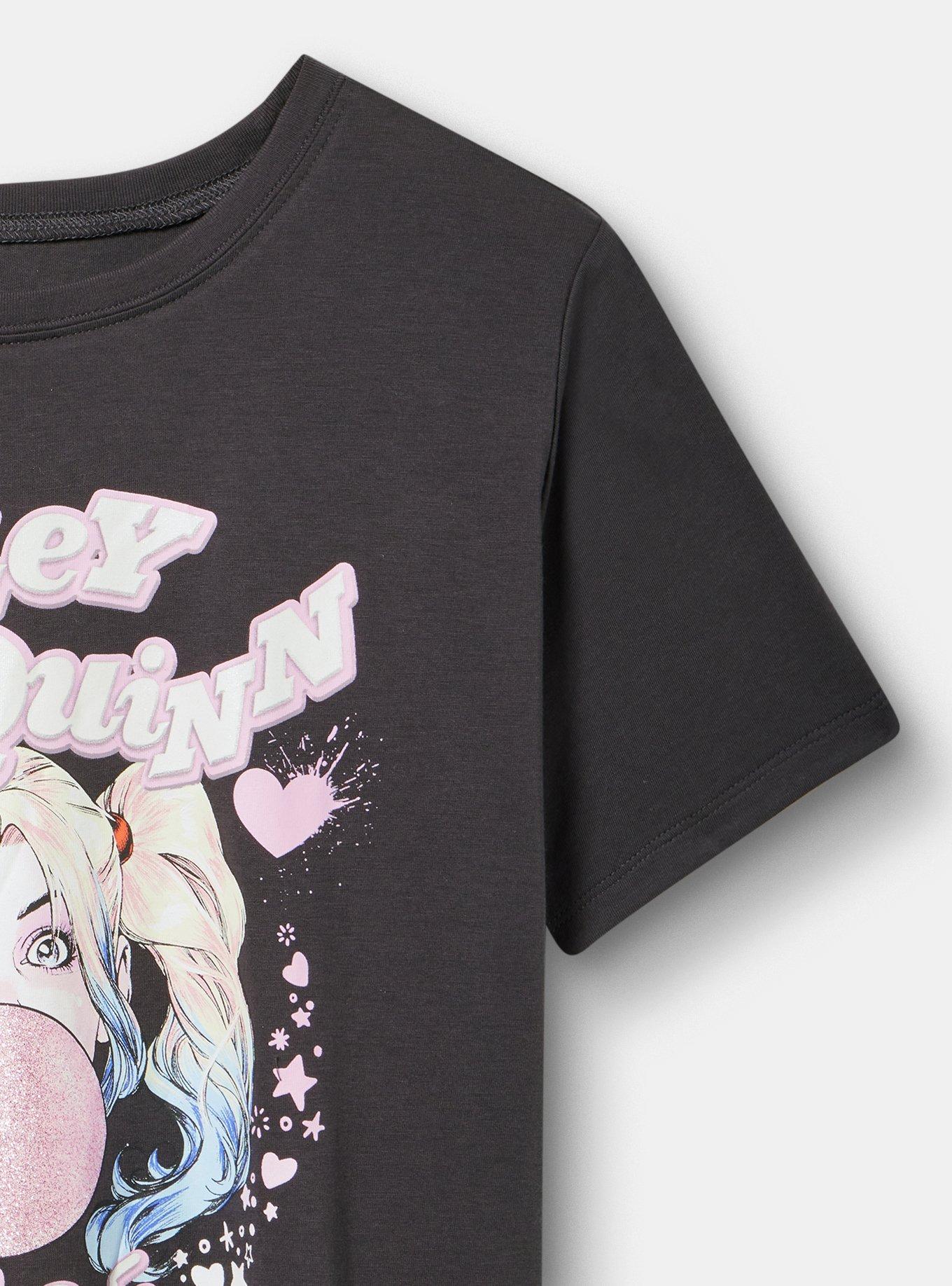 Harley Quinn Classic Cotton Crew Tee, HARLEY QUINN MAD LOVE OBSIDIAN, alternate