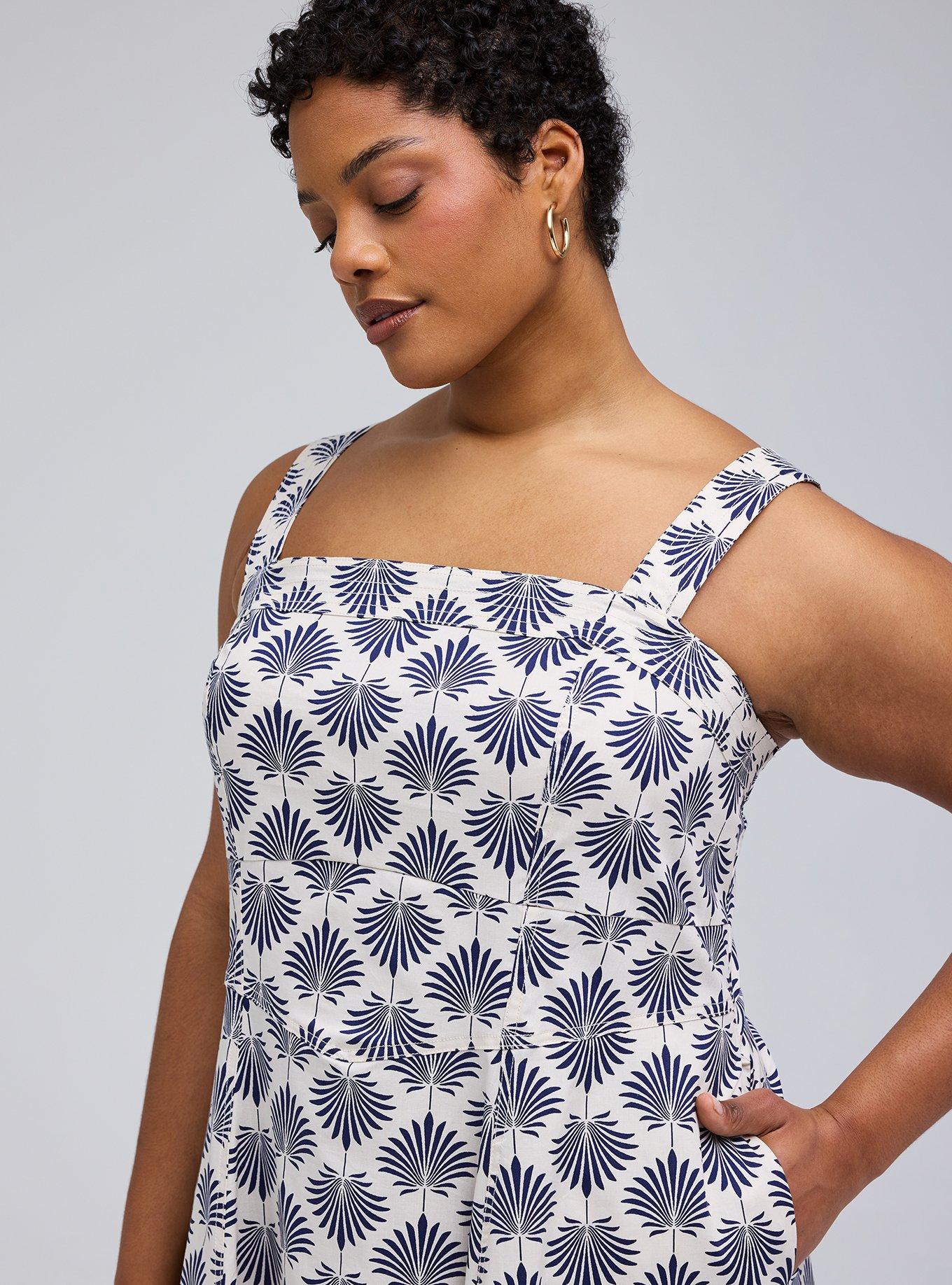 Belle Isle Smocked Back Midi Dress, FANNED LEAVES IVORY, alternate