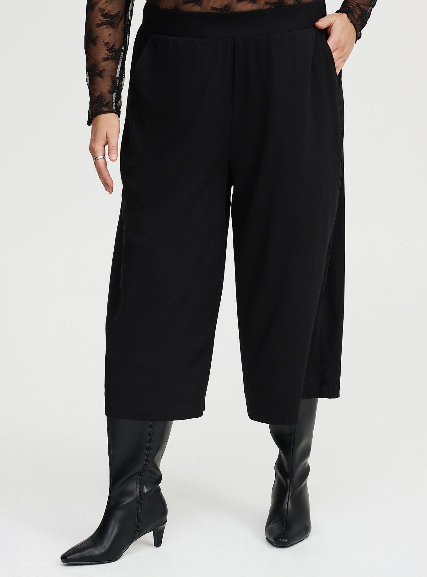 Pull-On Wide-Leg Crop Pant, DEEP BLACK, alternate
