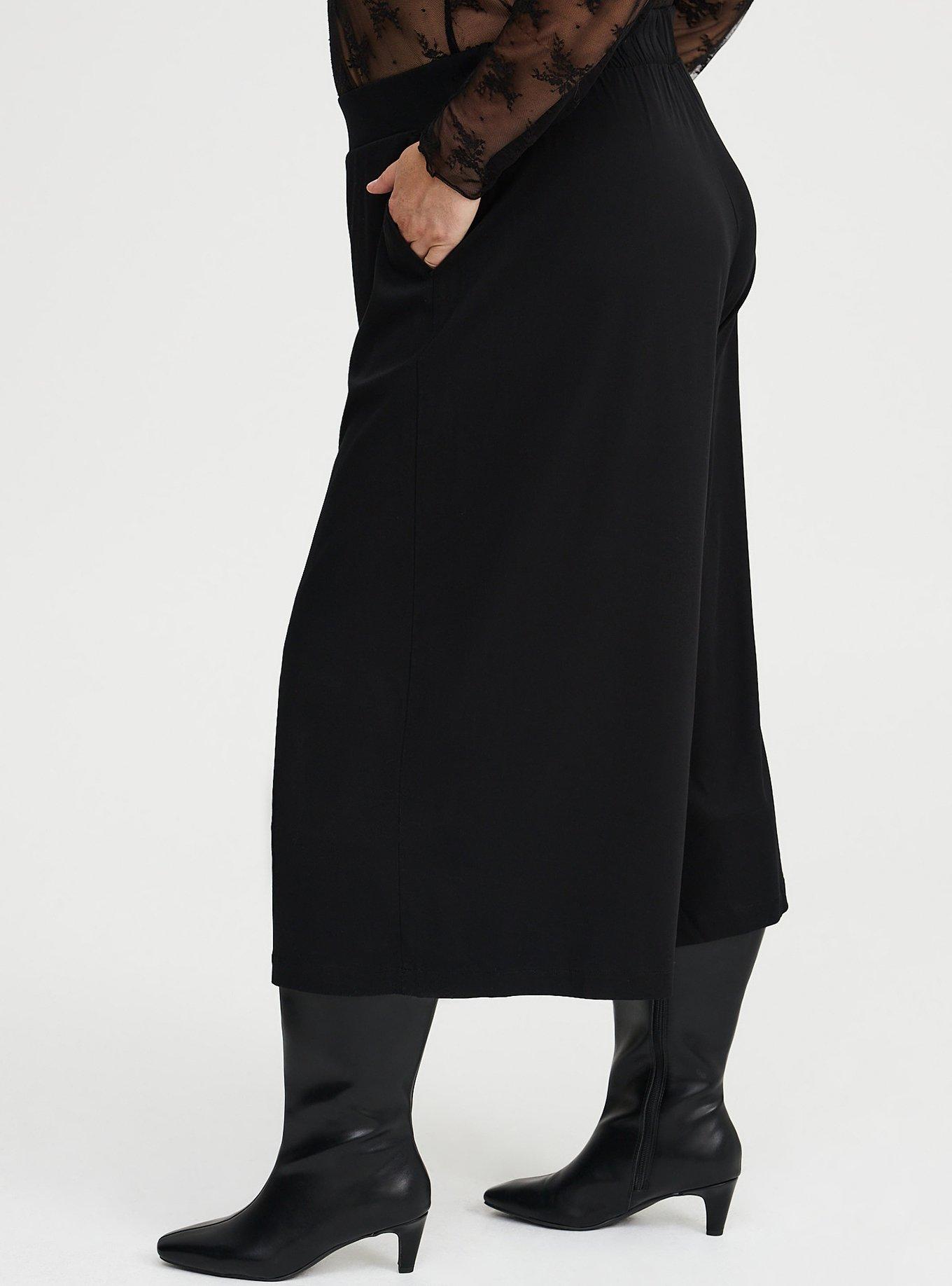 Pull-On Wide-Leg Crop Pant