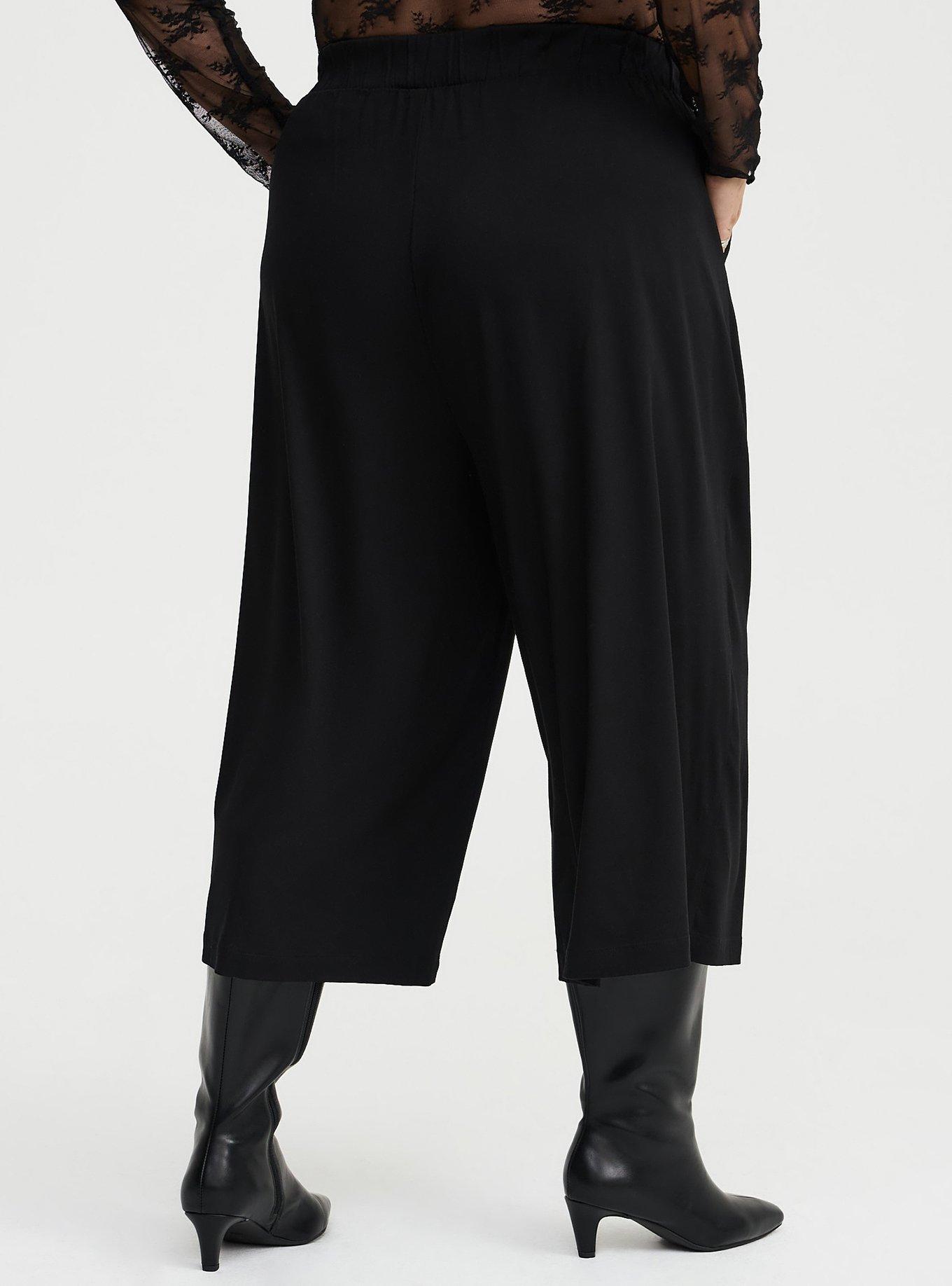 Pull-On Wide-Leg Crop Pant, DEEP BLACK, alternate