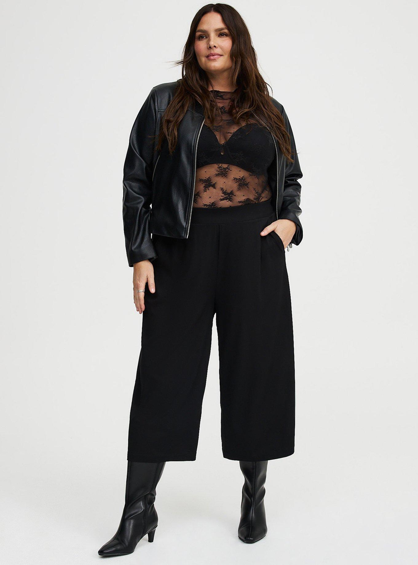 Pull-On Wide-Leg Crop Pant, DEEP BLACK, alternate