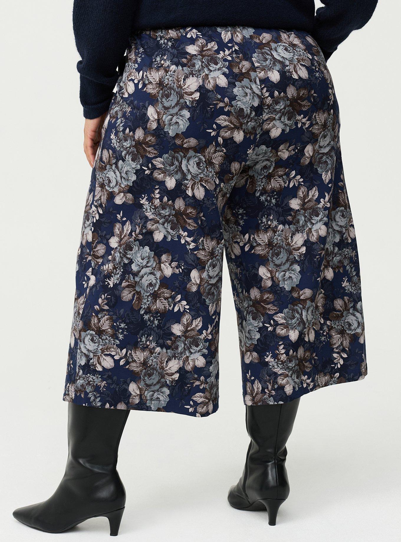 Pull-On Wide-Leg Crop Pant, MOUNTAIN ROSES FLORAL NAVY, alternate