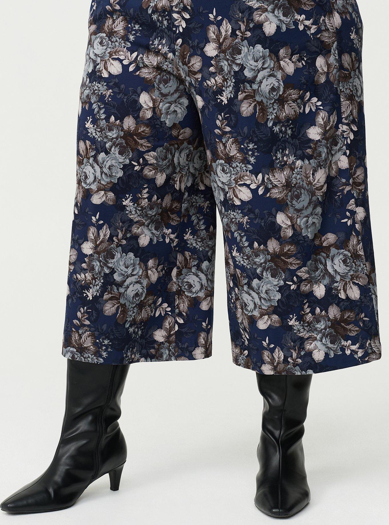 Pull-On Wide-Leg Crop Pant, MOUNTAIN ROSES FLORAL NAVY, alternate