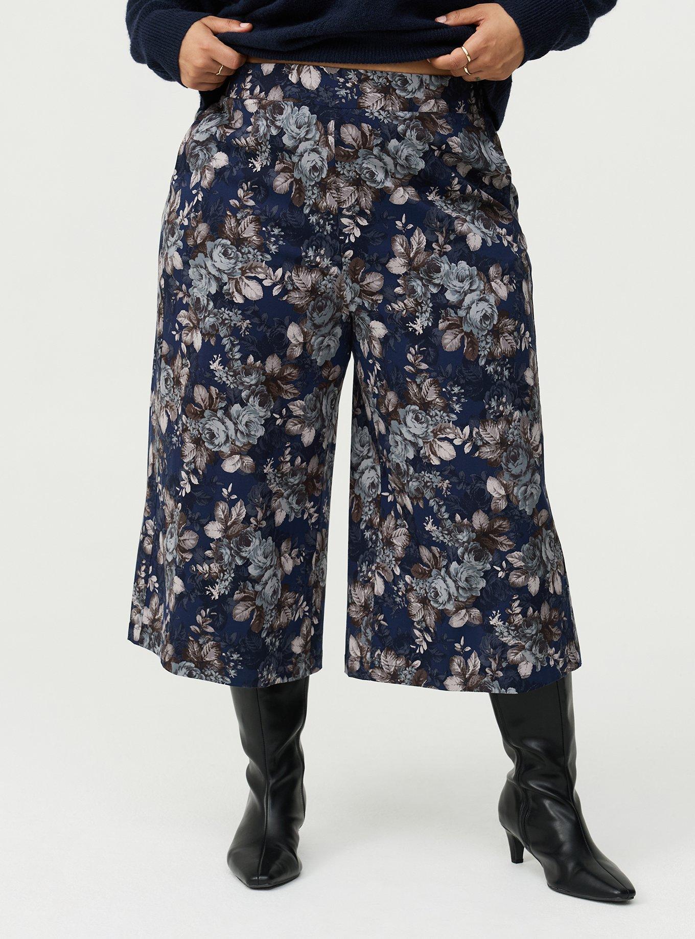 Pull-On Wide-Leg Crop Pant, MOUNTAIN ROSES FLORAL NAVY, alternate