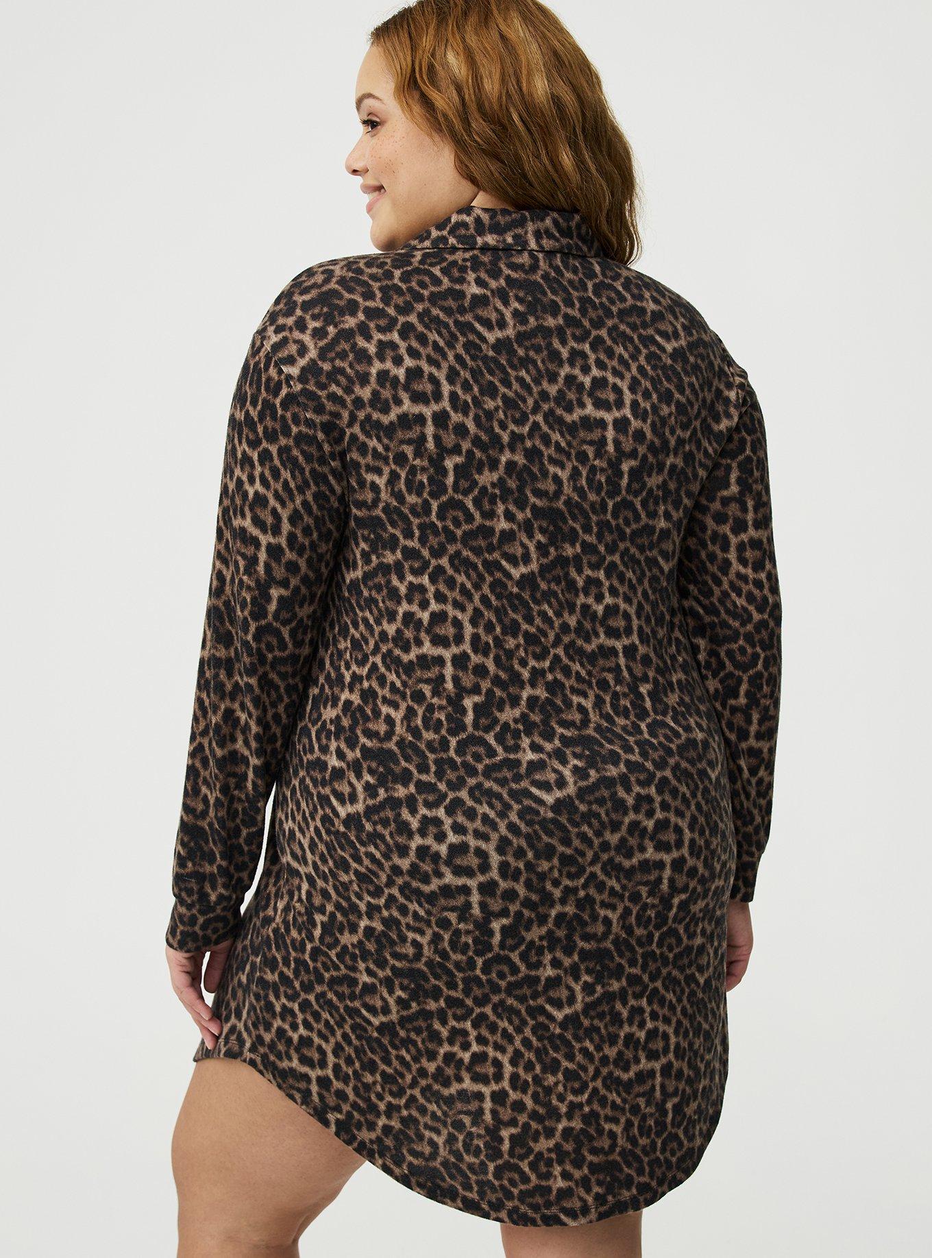 Super Soft Plush Henley Lounge Dress