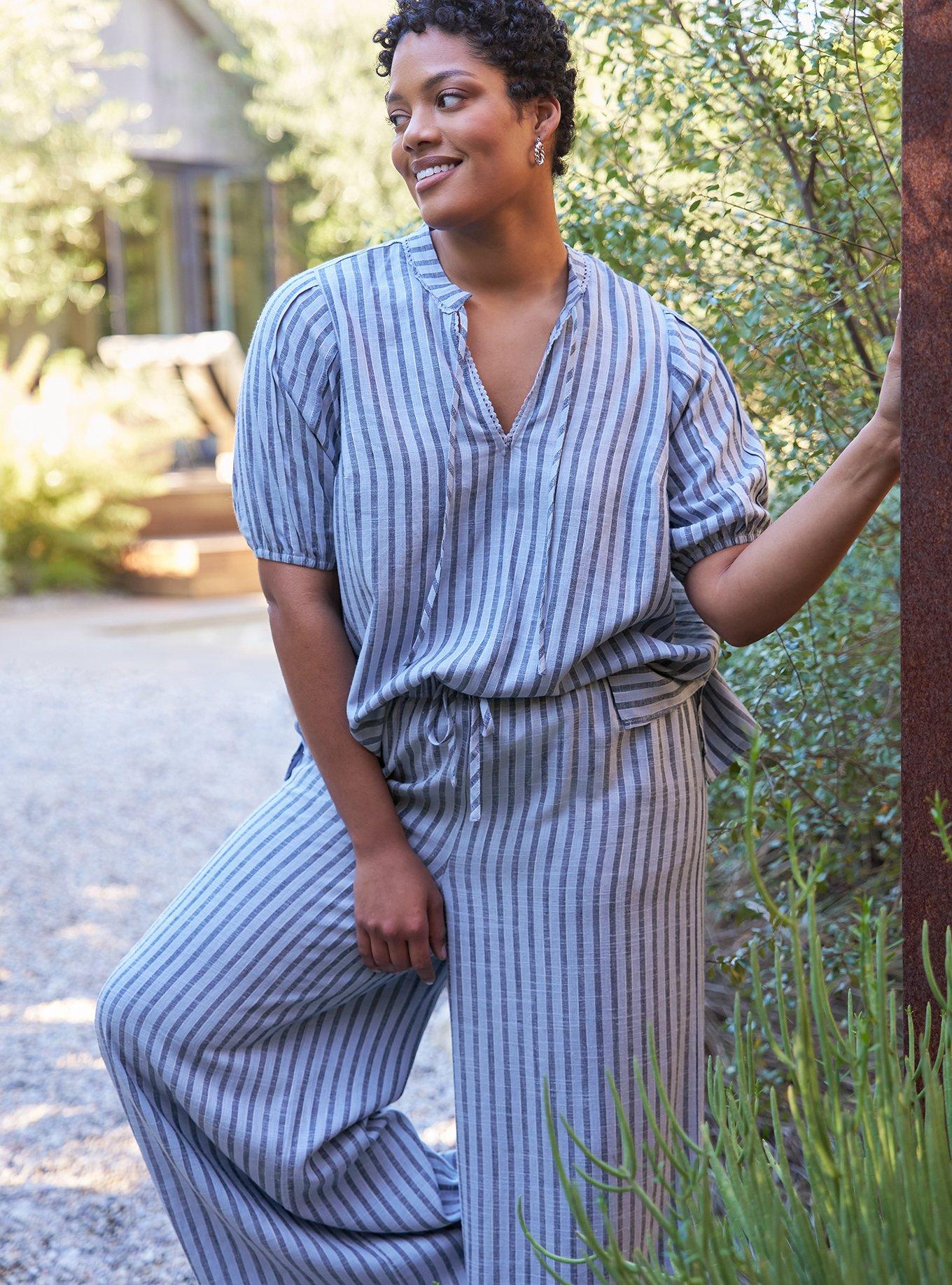 Belle Isle Balloon Sleeve Blouse, WINSTON STRIPE BLUE, alternate