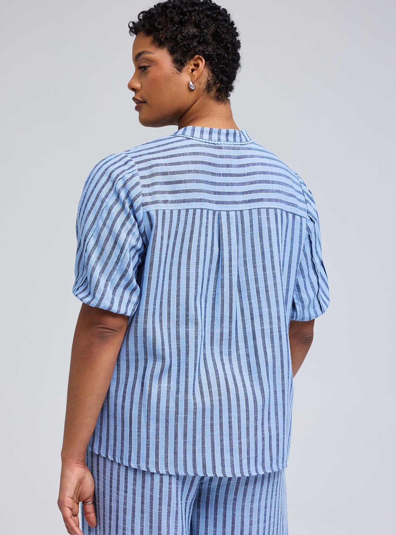 Belle Isle Balloon Sleeve Blouse, WINSTON STRIPE BLUE, alternate