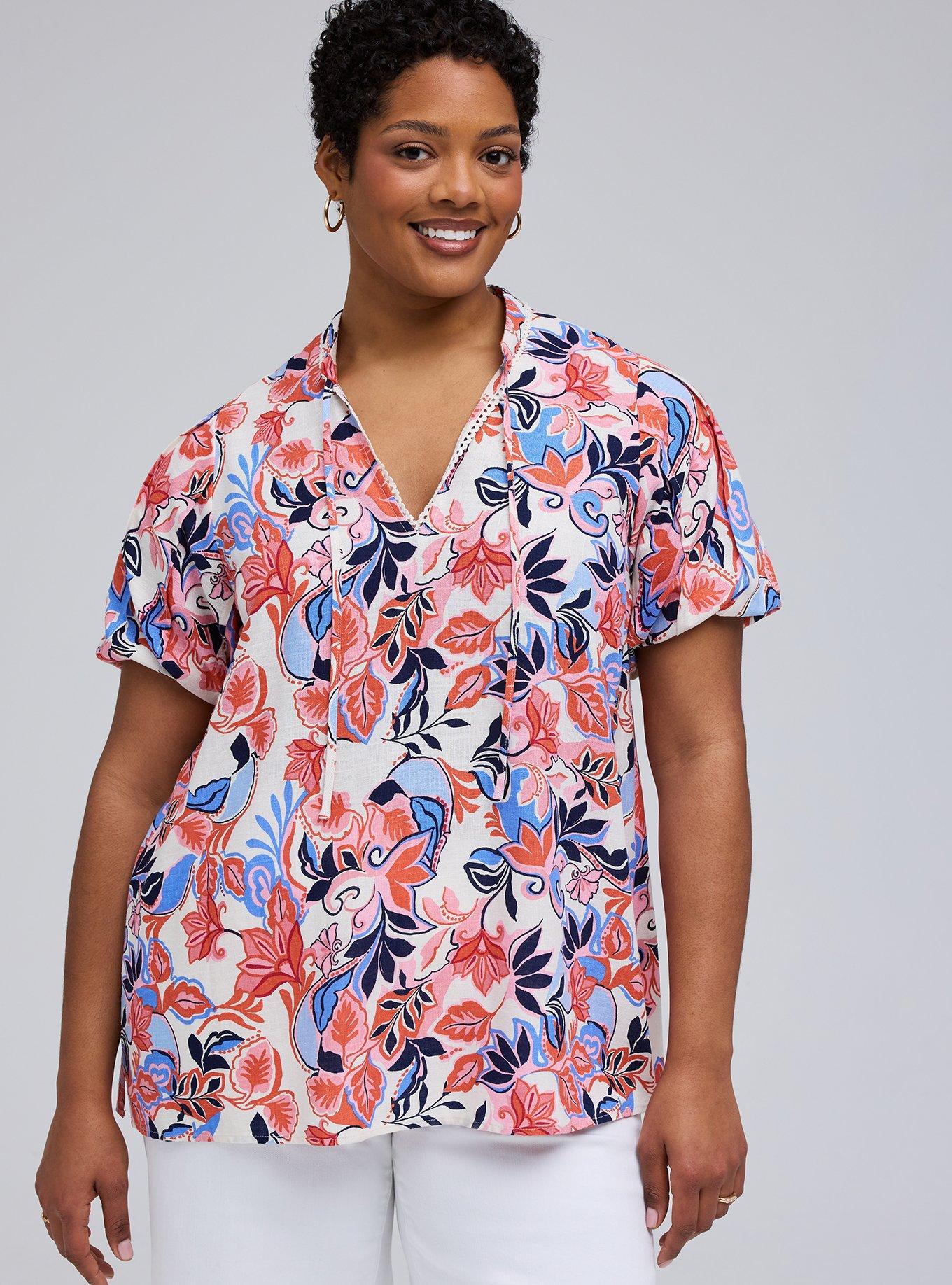 Belle Isle Balloon Sleeve Blouse, JAVA LEAVES MULTI, alternate