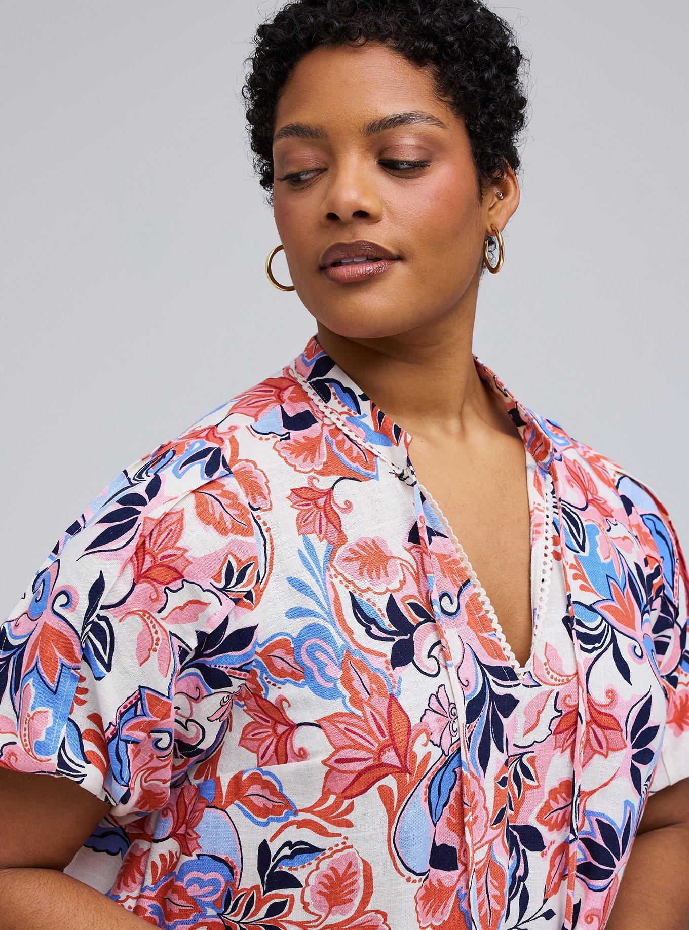 Belle Isle Balloon Sleeve Blouse, JAVA LEAVES MULTI, alternate