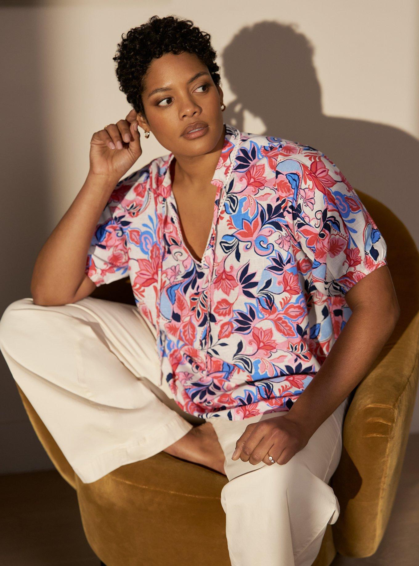 Belle Isle Balloon Sleeve Blouse, JAVA LEAVES MULTI, hi-res