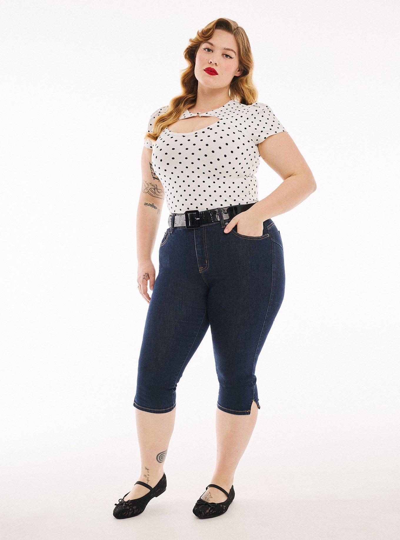 Retro Chic Button Neck Foxy Top, DOTTIE DOTS WHITE, alternate