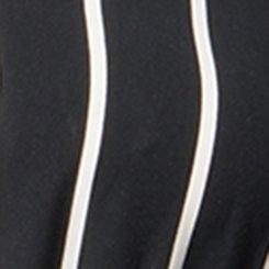 Plus Size Collared Tea Length Shirt Dress, RAIL STRIPE DEEP BLACK, swatch