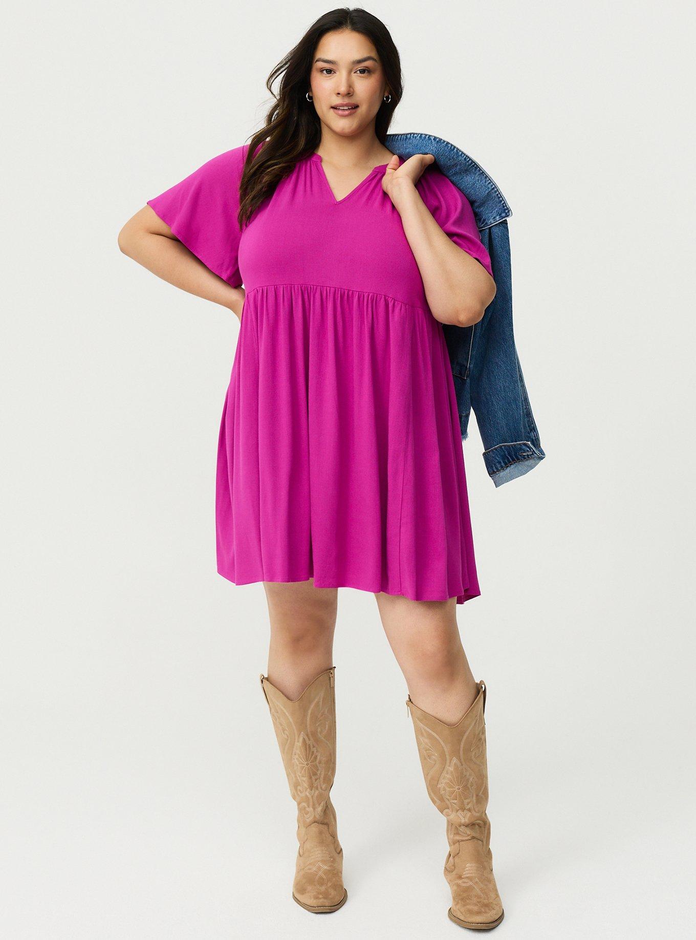 Flutter Sleeve Babydoll Mini Dress